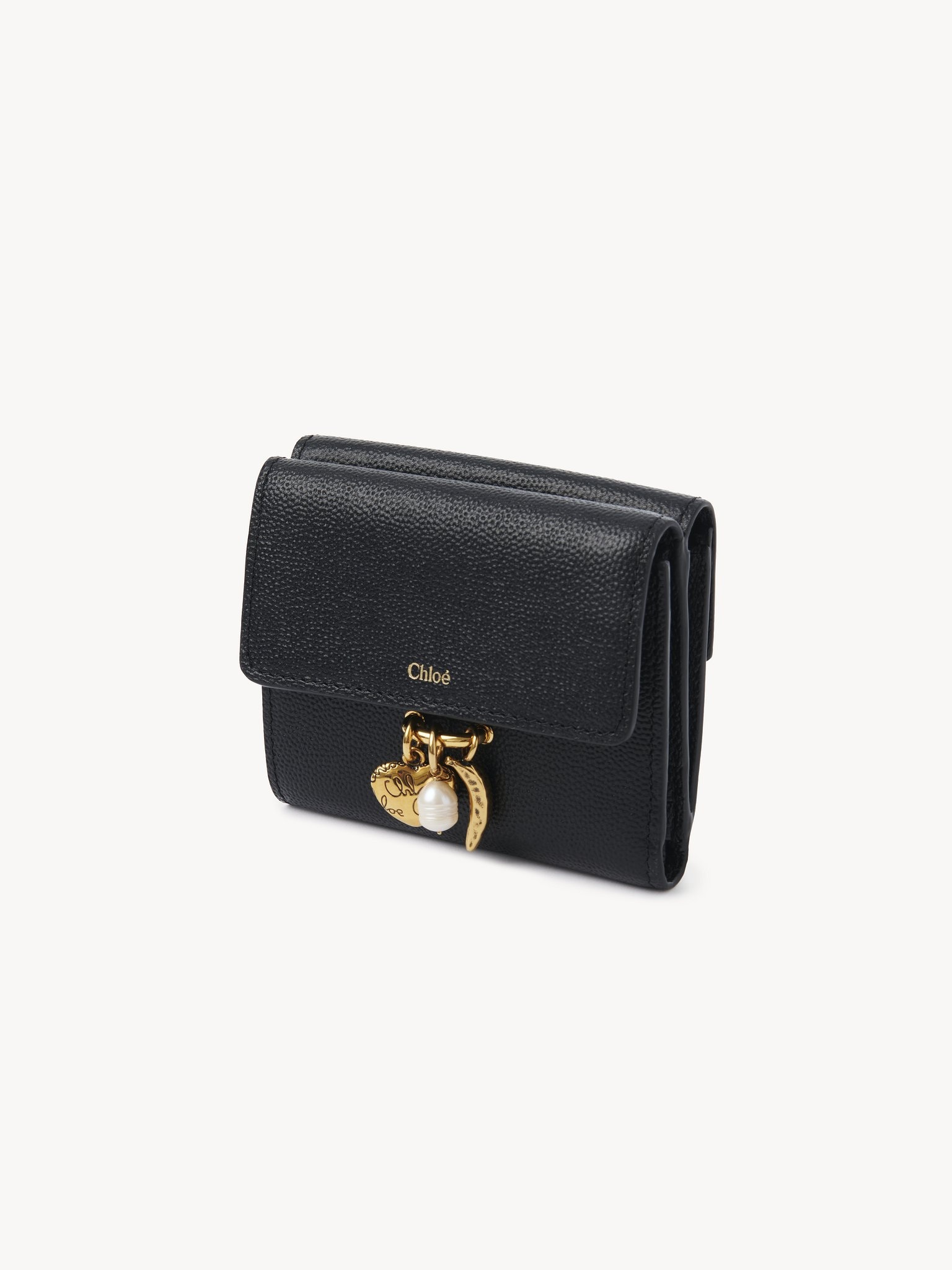 SMALL CHLOÉ CHARMS TRI-FOLD WALLET IN GRAINED LEATHER - 2