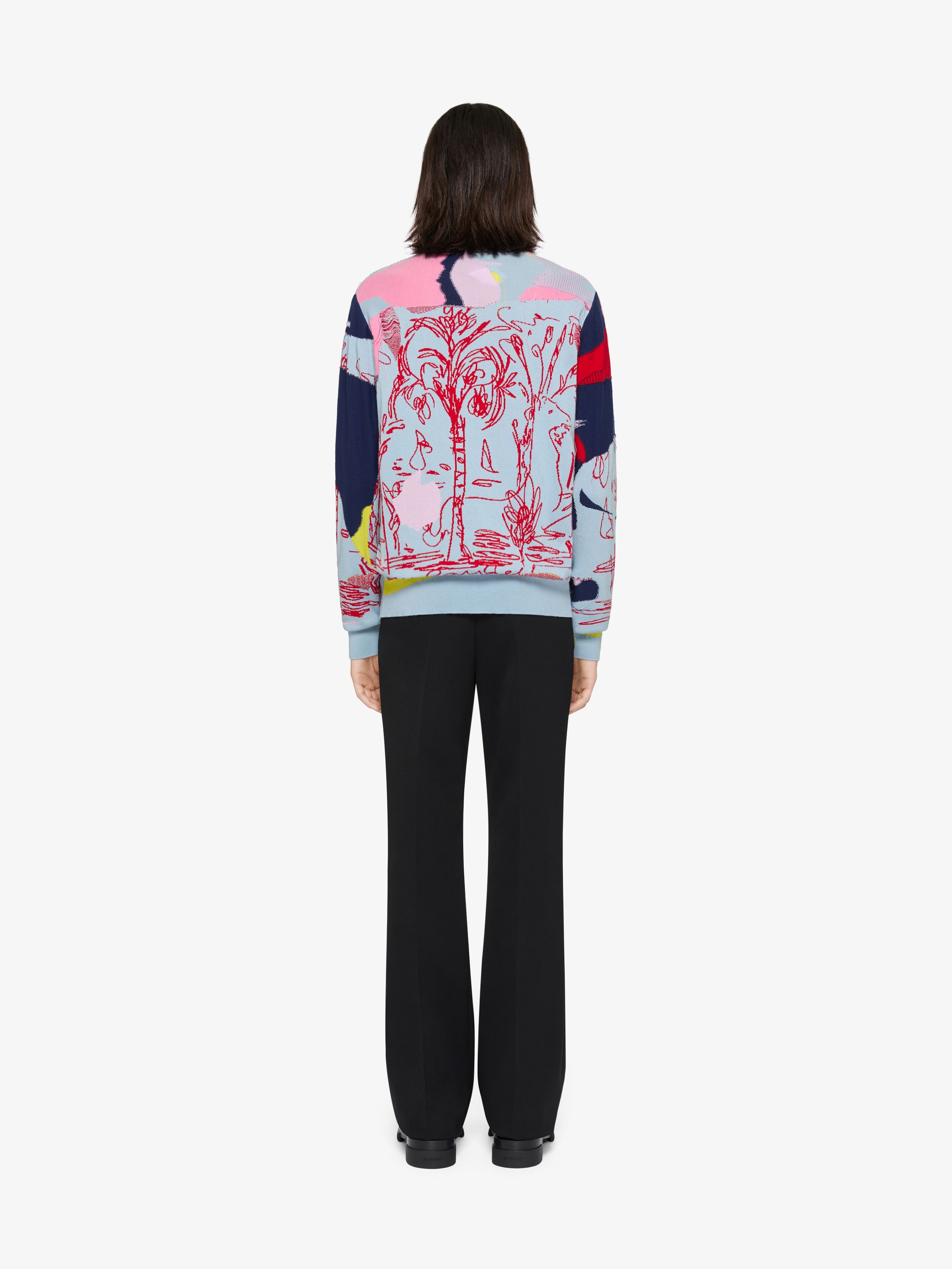 SWEATER IN COTTON WITH MULTICOLOR JACQUARD - 3