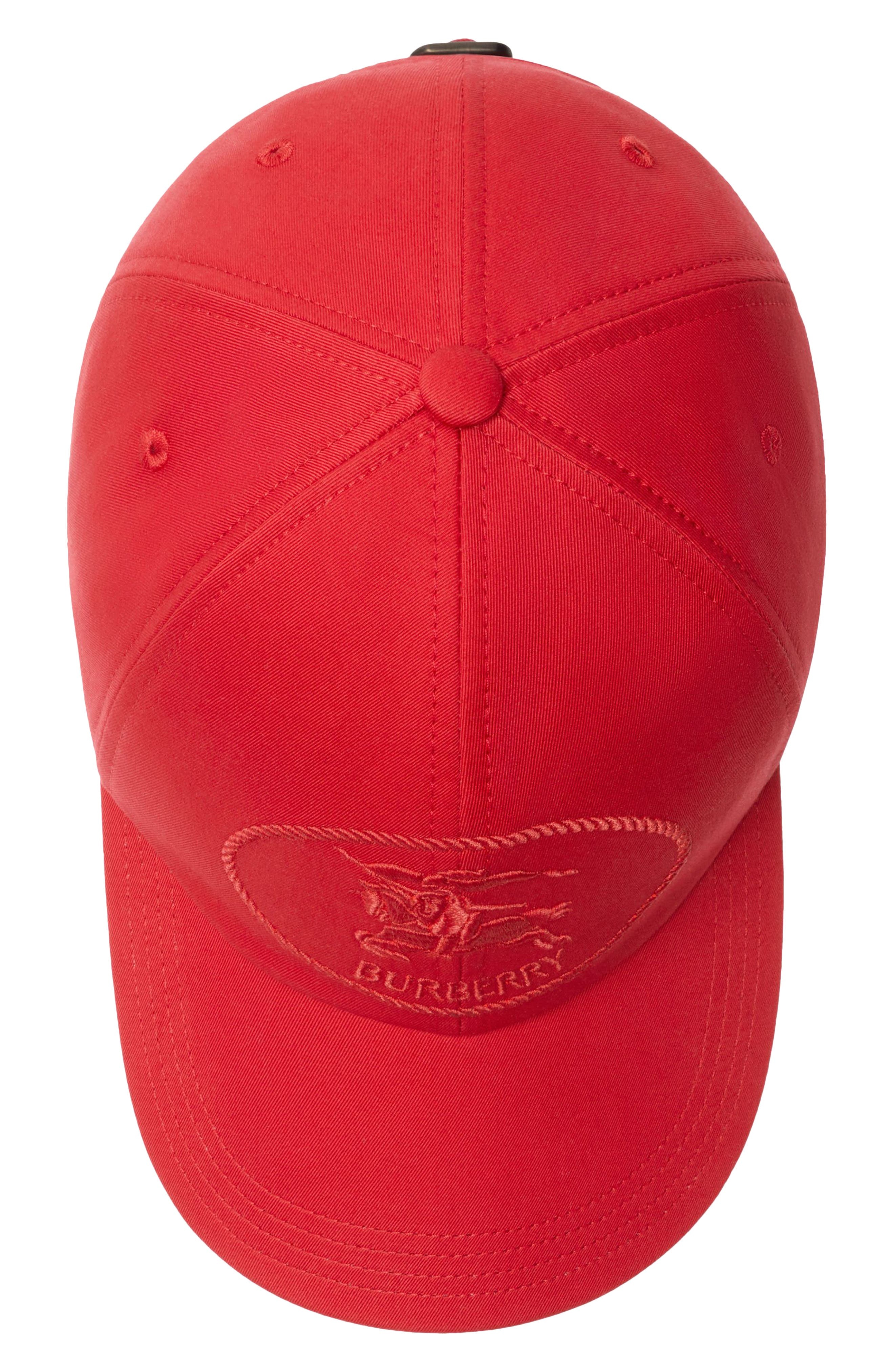 burberry EKD Embroidered Water Resistant Gabardine Adjustable Baseball Cap in Currant at Nordstrom - 3