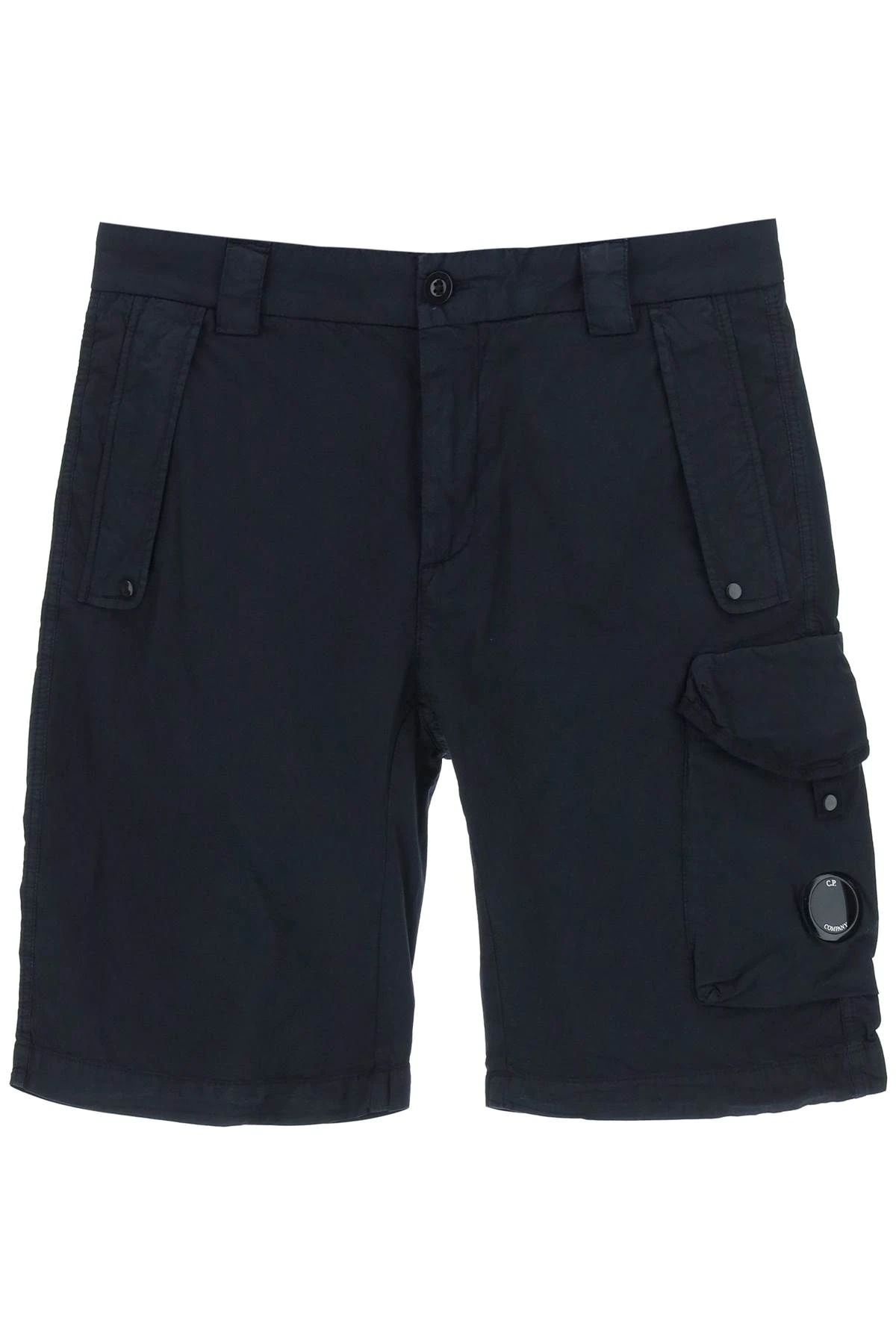 STRETCH SATEEN CARGO SHORTS - 1