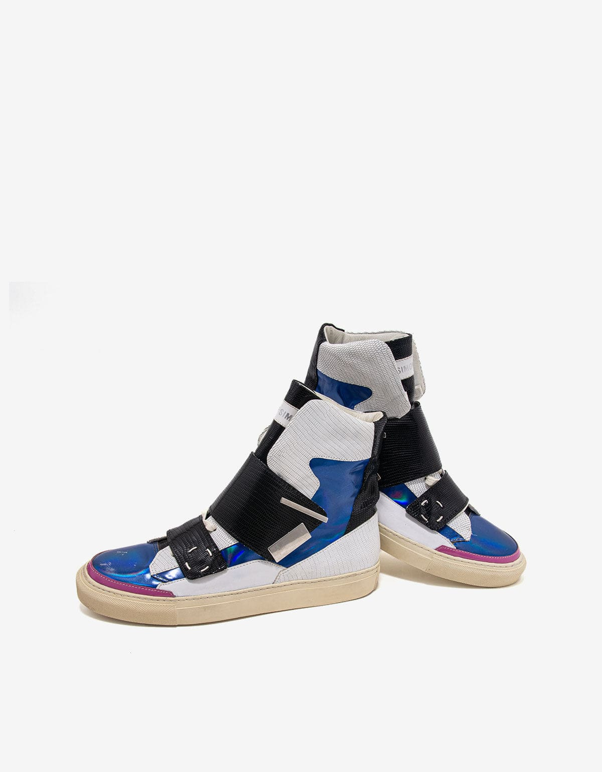 Raf Simons White Metallic High Top Trainers - SS14 - 7