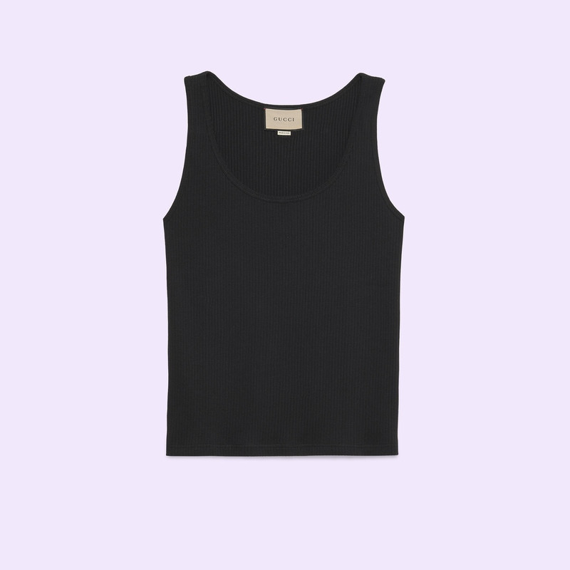 GUCCI Ribbed cotton tank top outlook