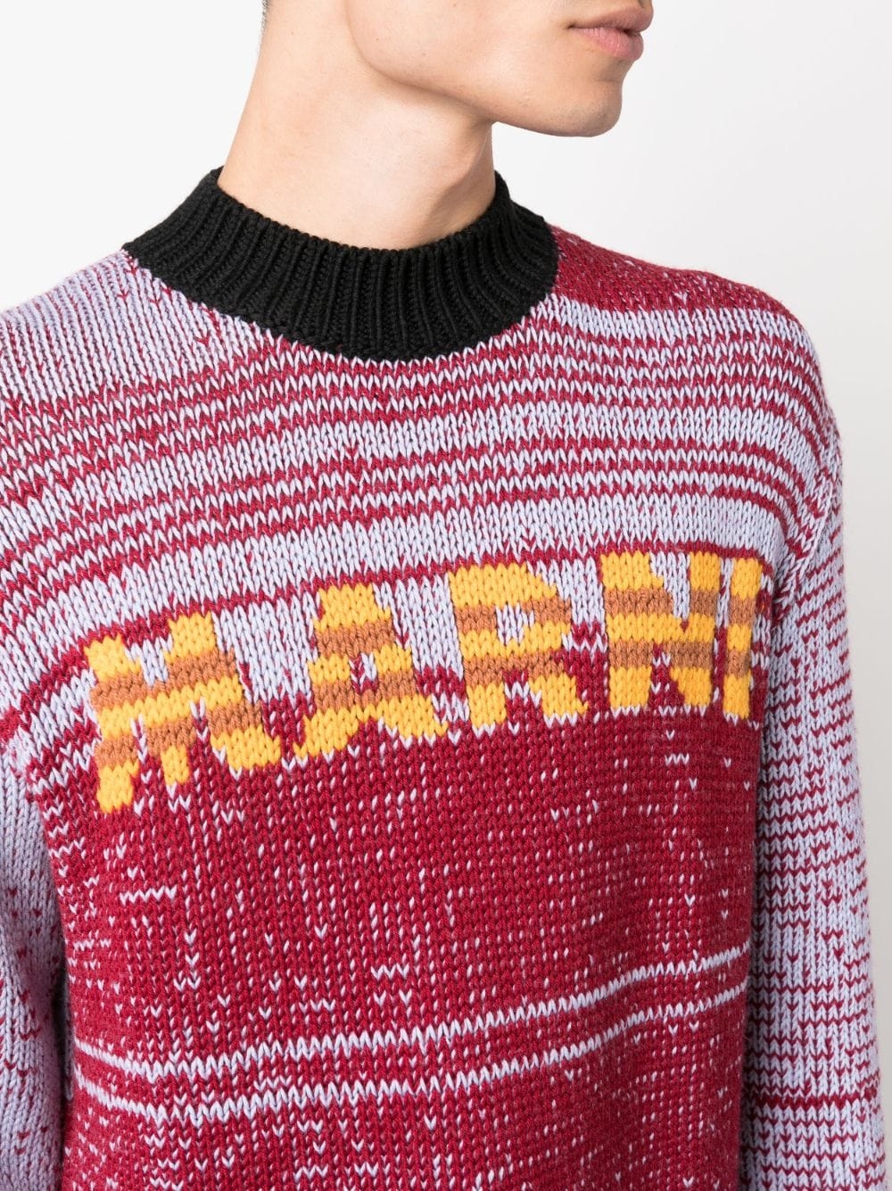 intarsia-knit-logo virgin-wool sweater - 5