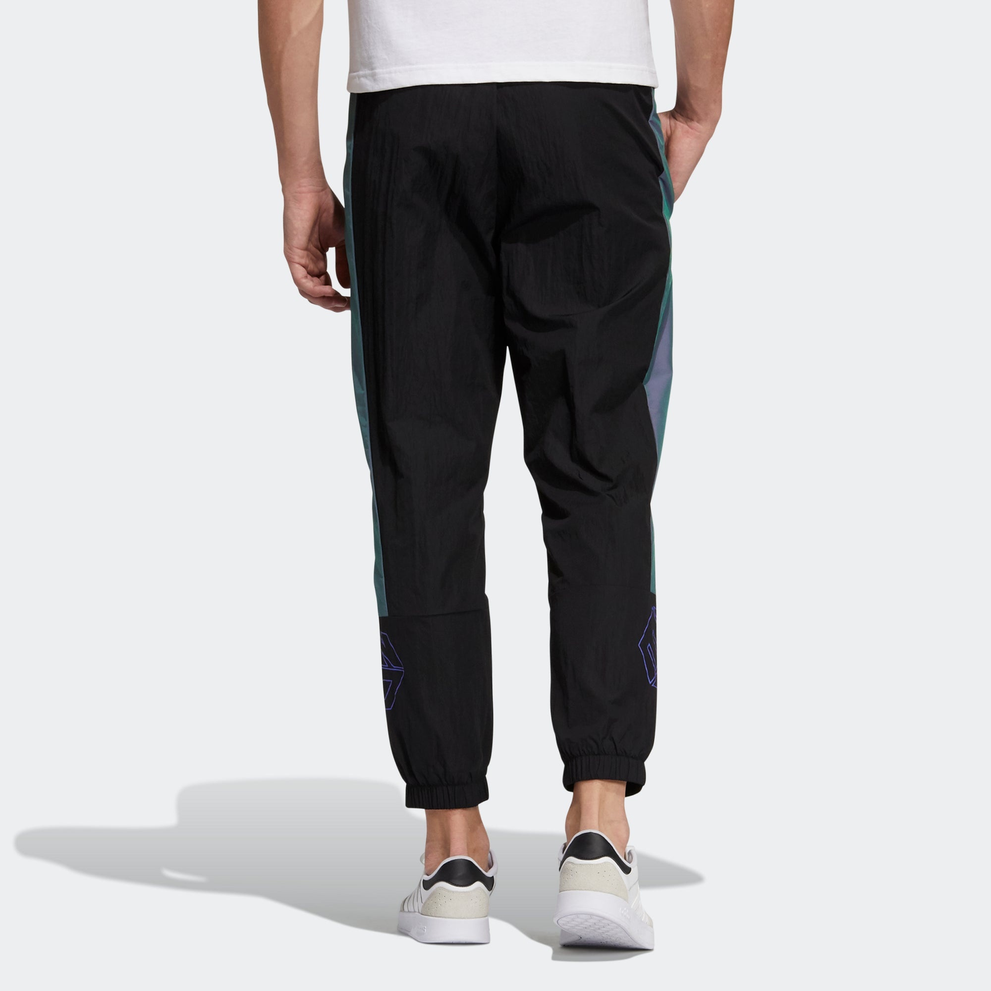 Men's adidas neo Sw Wvn Tp Contrasting Colors Bundle Feet Sports Pants/Trousers/Joggers Black H45186 - 3