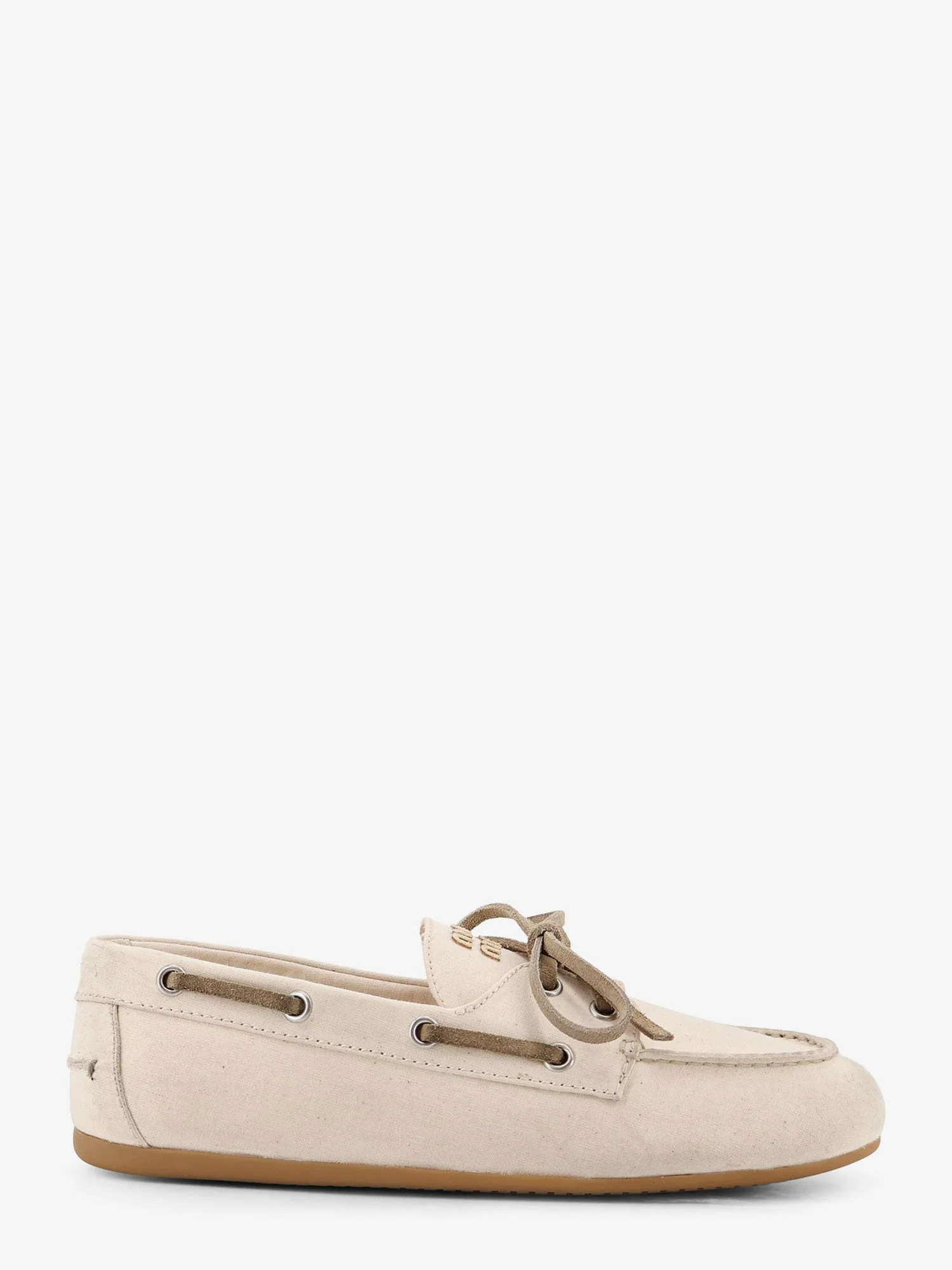 Miu Miu Fabric Loafers Beige Women - 1