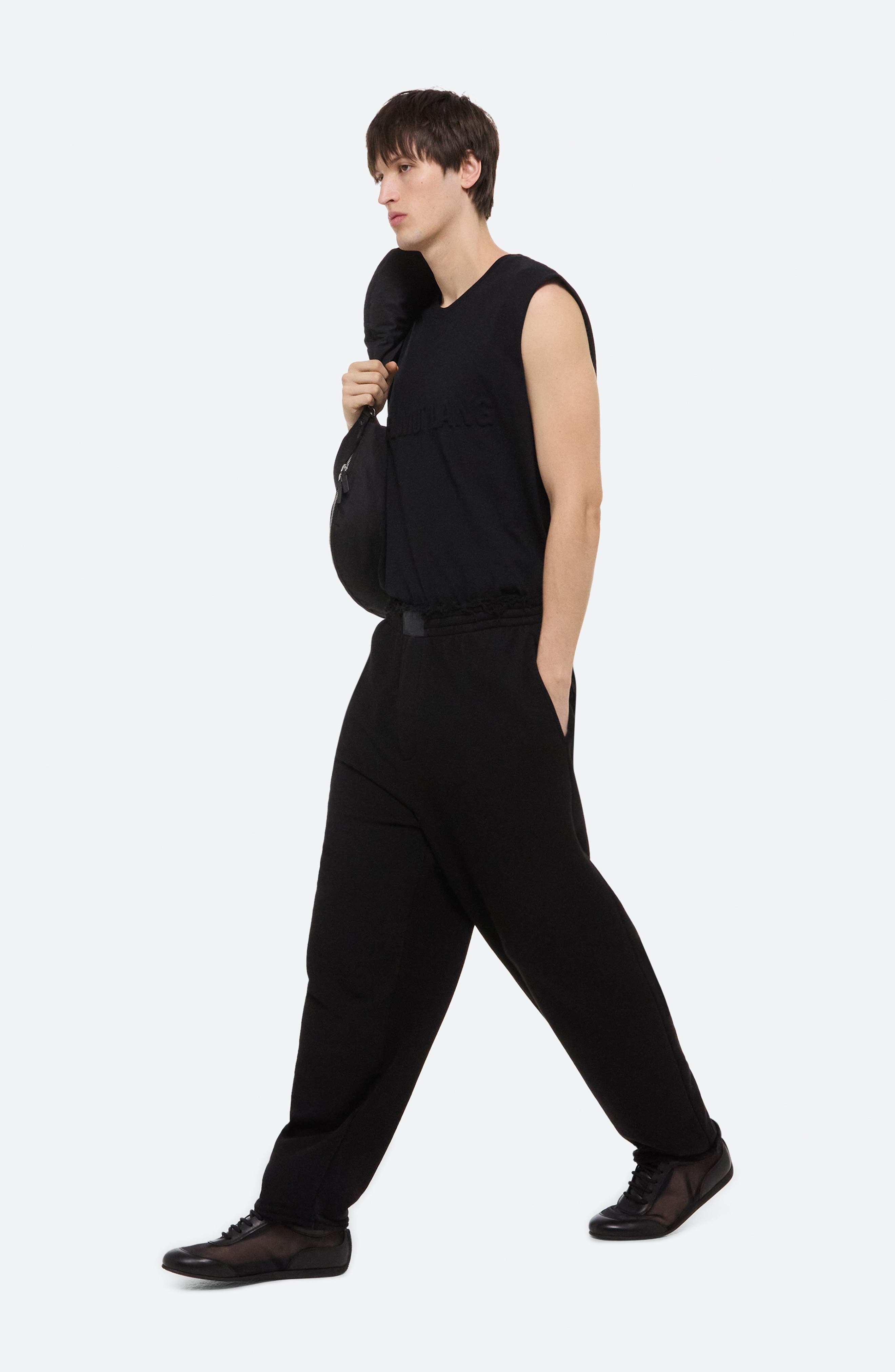 Helmut Lang Minimal Plush Sweatpants in Black - 5