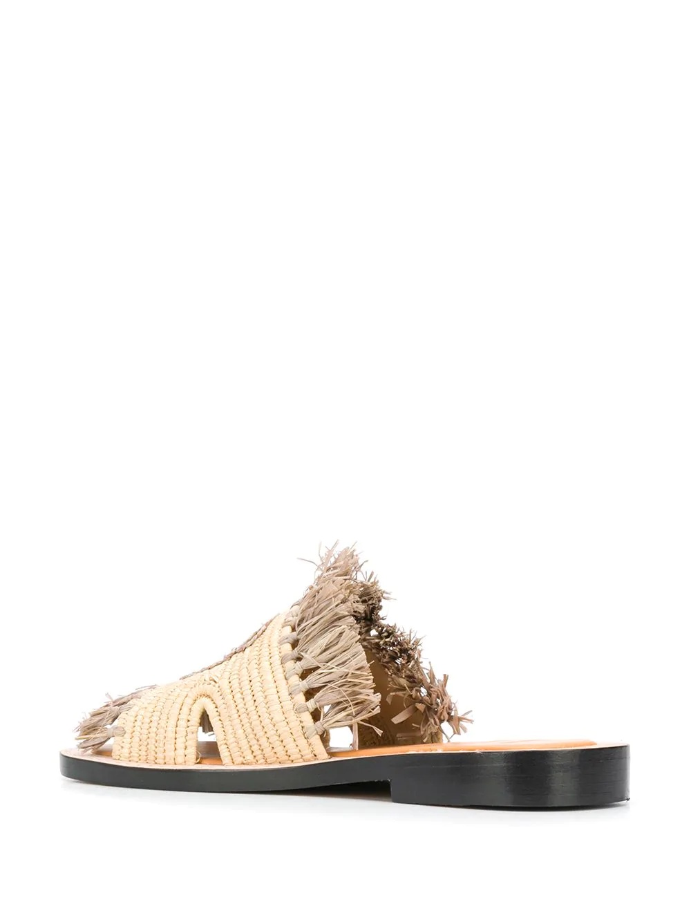 raffia flat sandals - 3