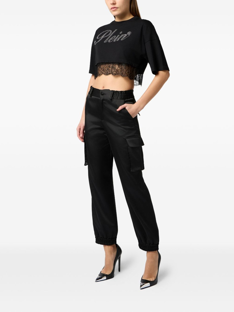 PHILIPP PLEIN lace cropped T-shirt outlook