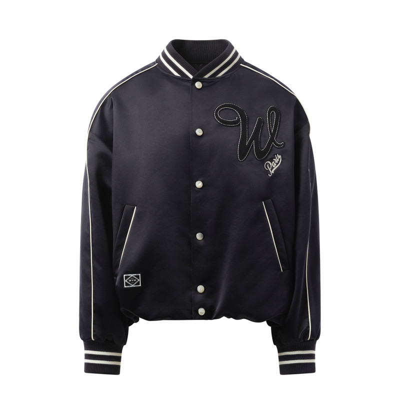 Wooyoungmi WYM Baseball Varsity Jacket in Navy outlook