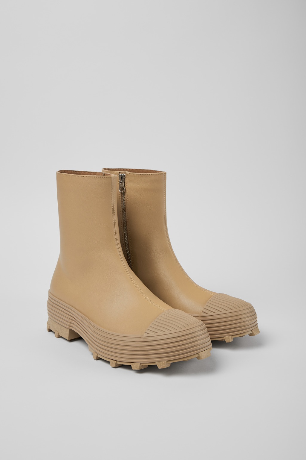Beige leather boots - 2