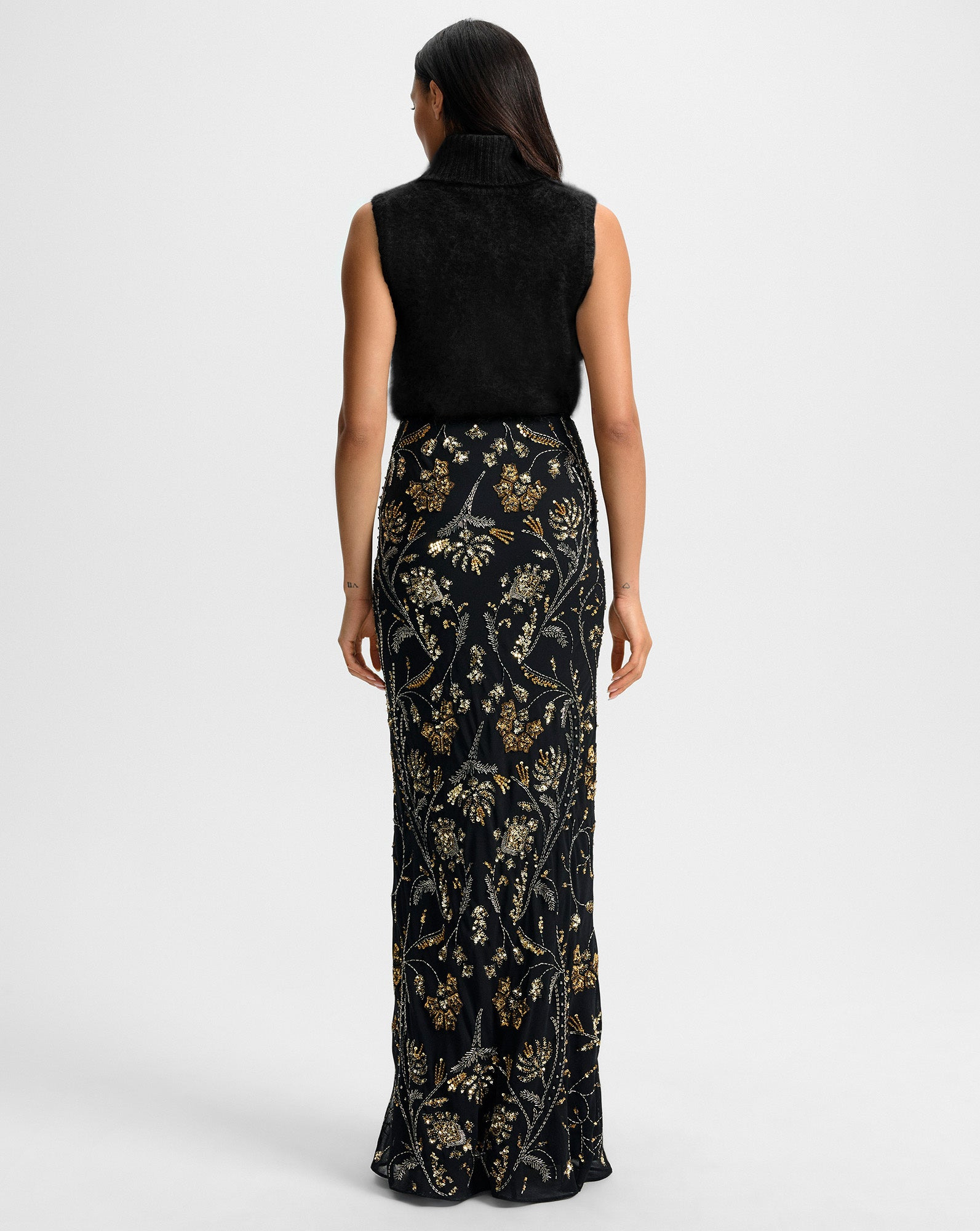 MEDINA FLORAL-EMBELLISHED MAXI SKIRT - 6