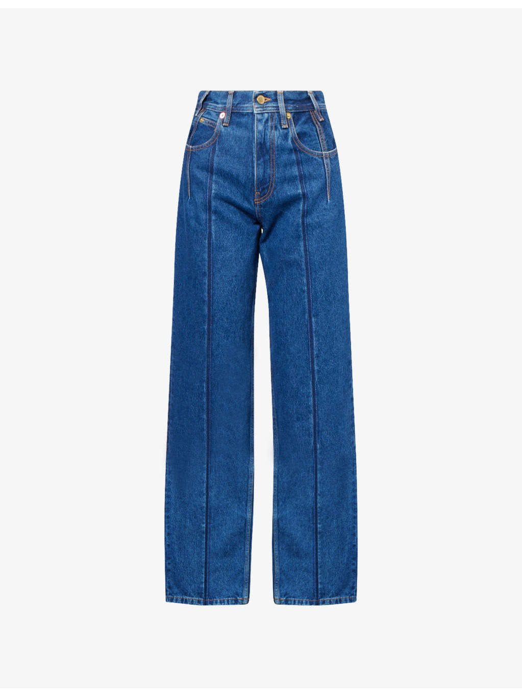 Lu Pleated Straight-Leg Denim Jeans - 1