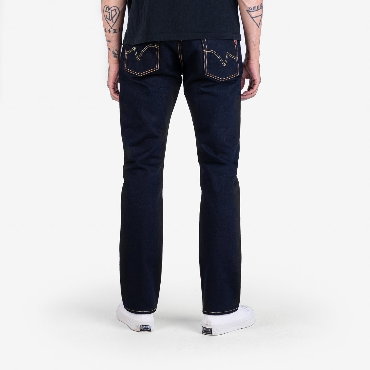 IH-555S-21ib 21oz Selvedge Denim Super Slim Cut Jeans - Indigo/Black - 3