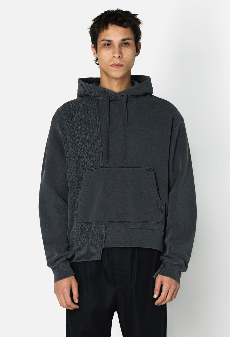 John Elliott RECONSTRUCTED CABLE KNIT HOODIE outlook