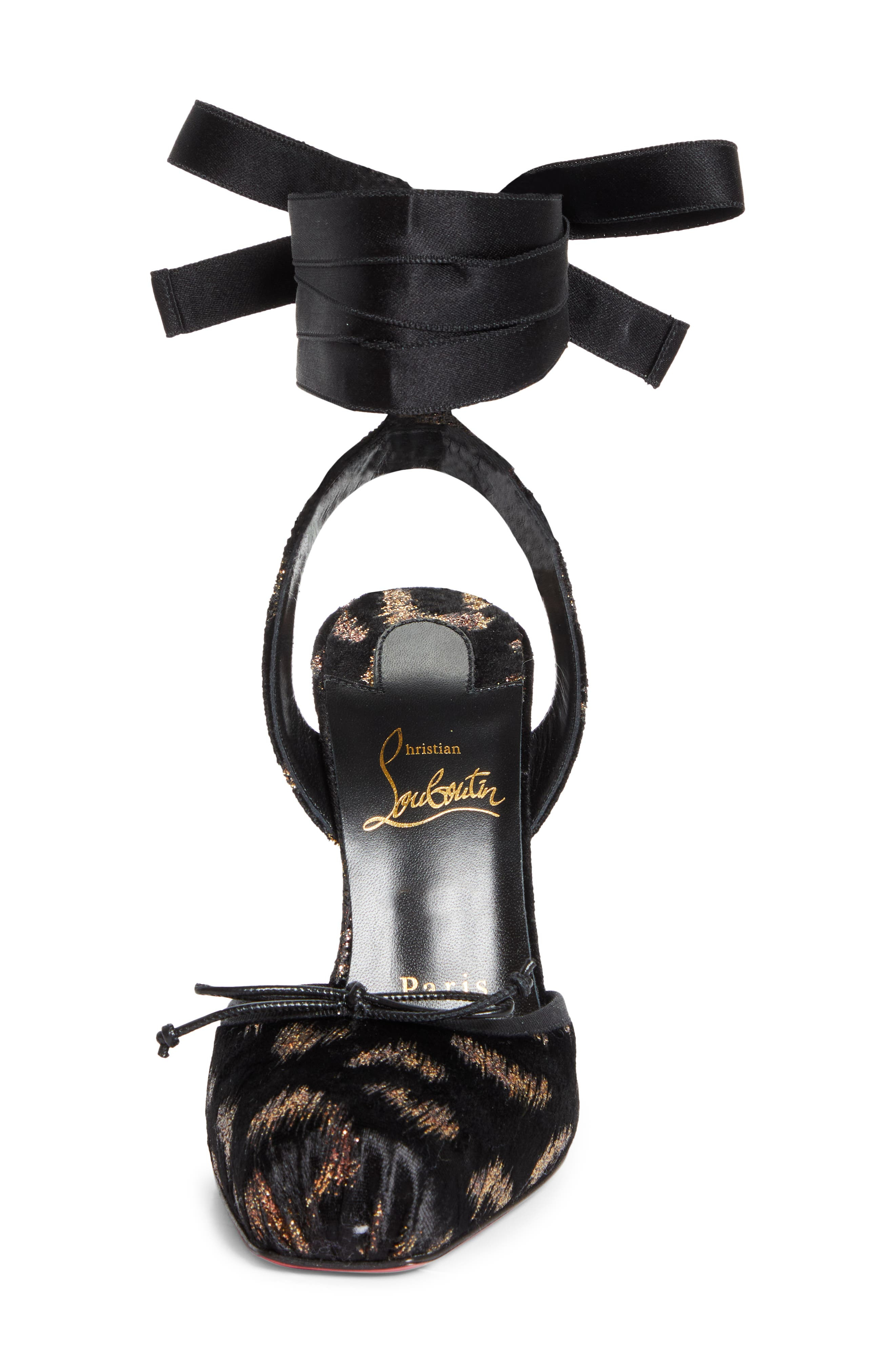 Christian Louboutin Cassia Ankle Tie Pump in Black Copper at Nordstrom - 4