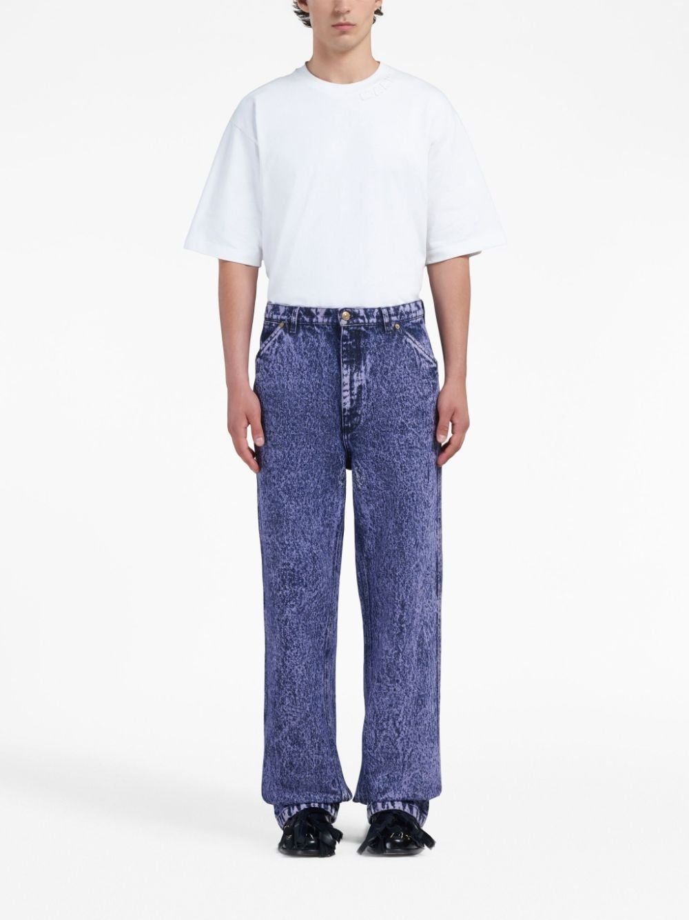 stonewashed mid-rise straight-leg jeans - 3