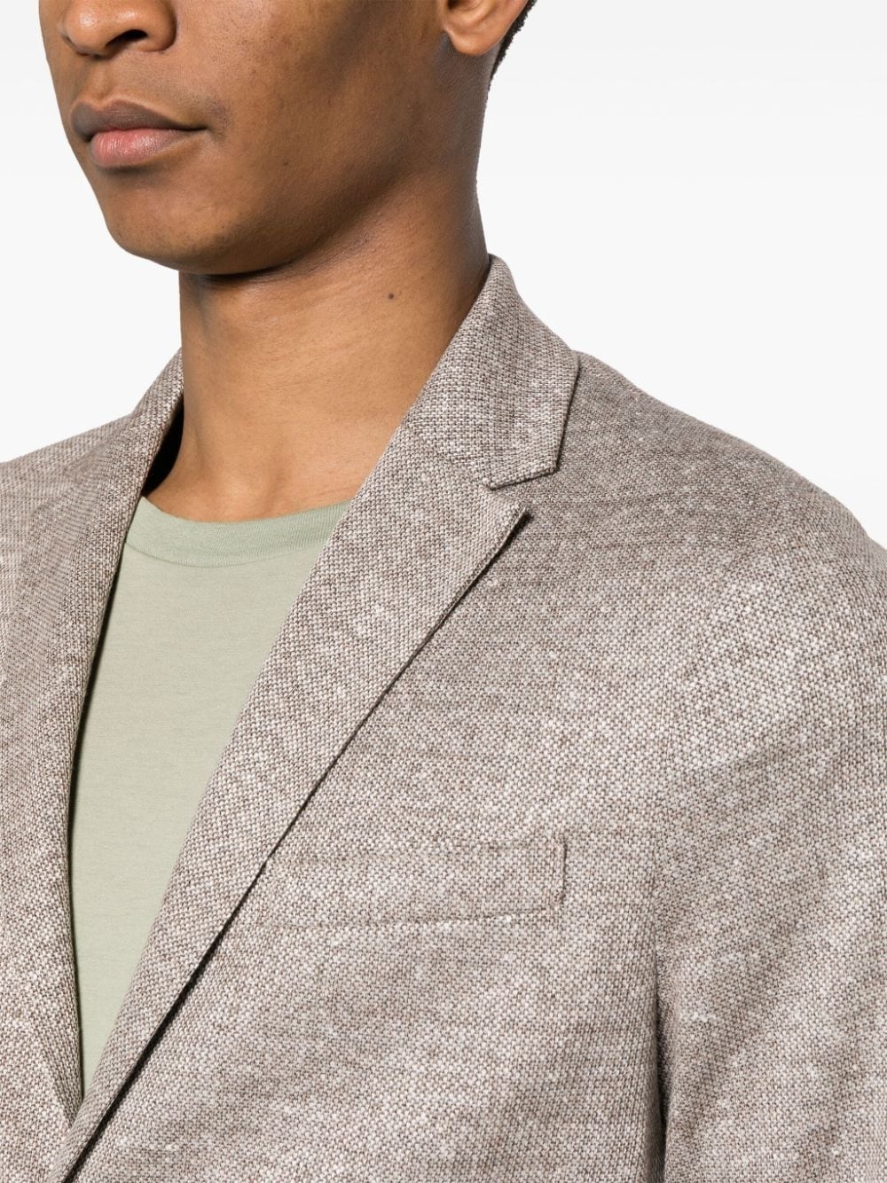 single-breasted knitted blazer - 5