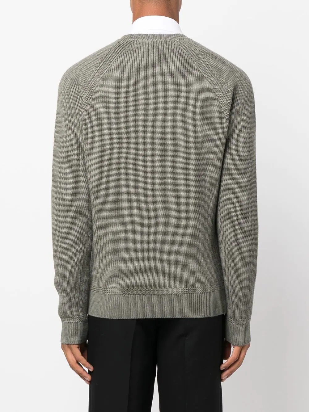 crew neck ribbed jumper - 4