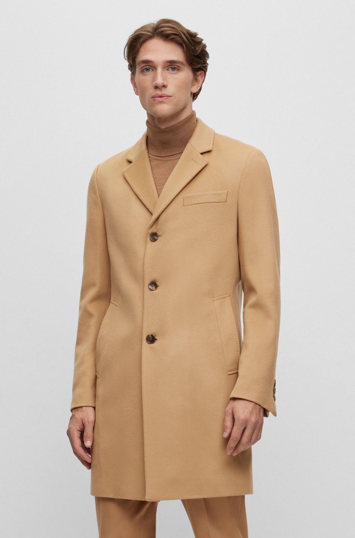 SLIM-FIT COAT IN VIRGIN WOOL AND CASHMERE - 2