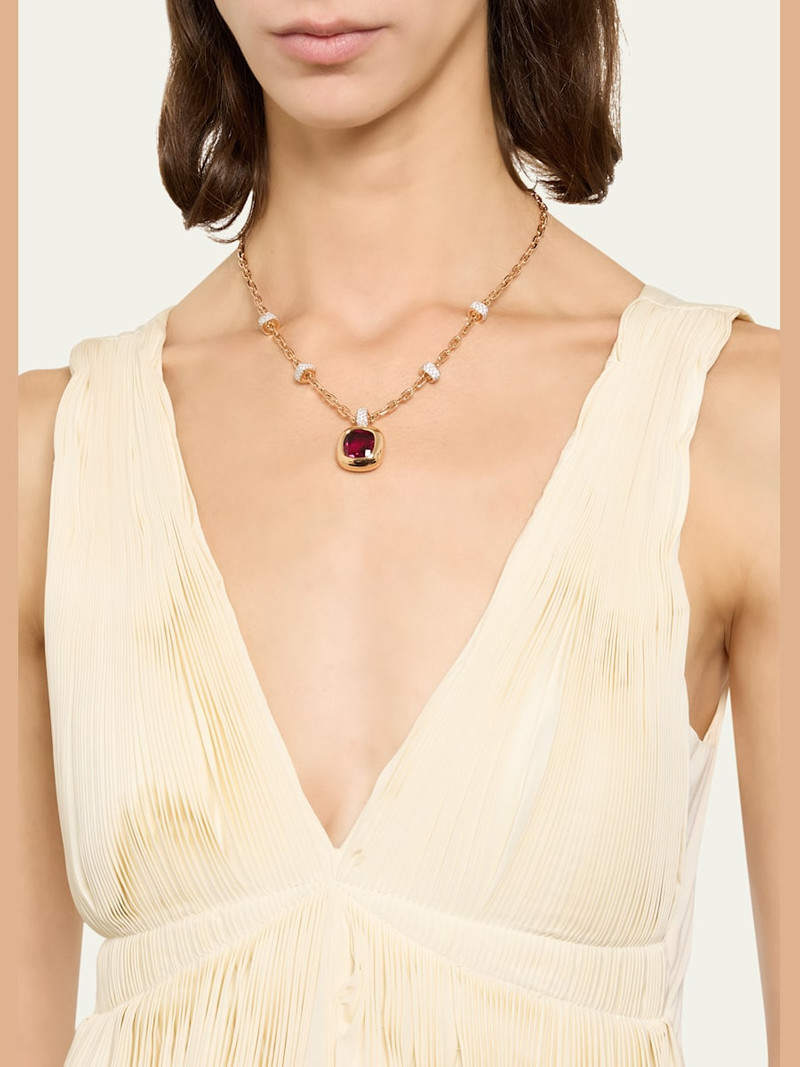 Pomellato Nudo 18K Diamond and Rubellite Pendant Necklace outlook