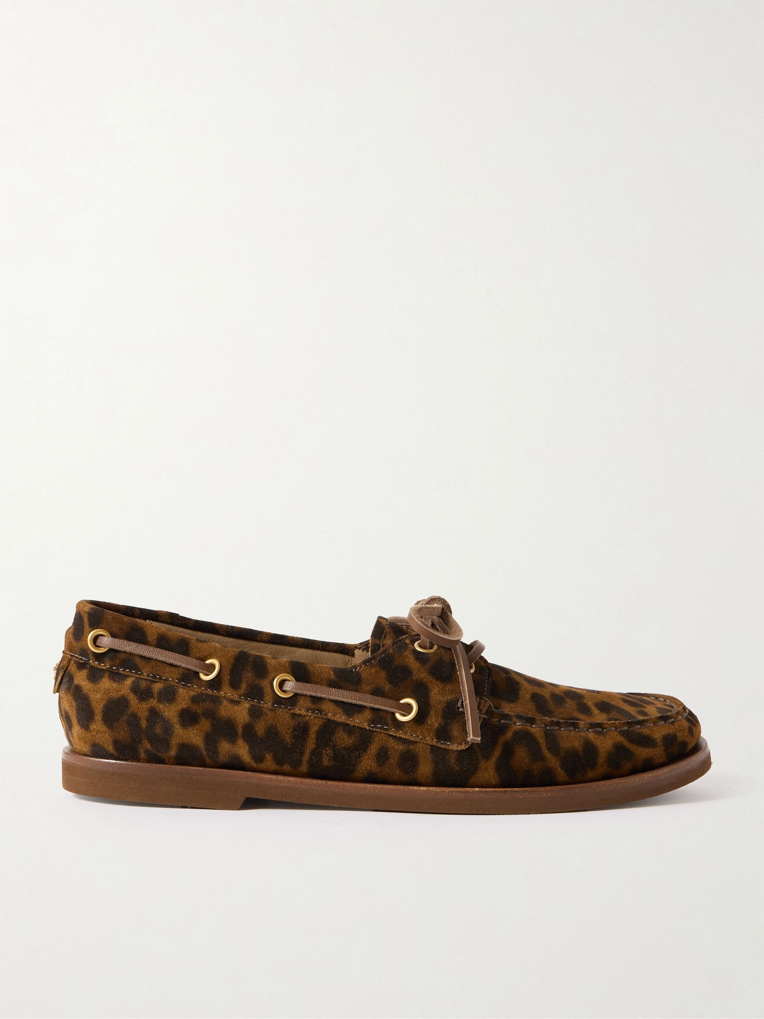 Vandée leopard-print suede boat shoes Leopard print - 1
