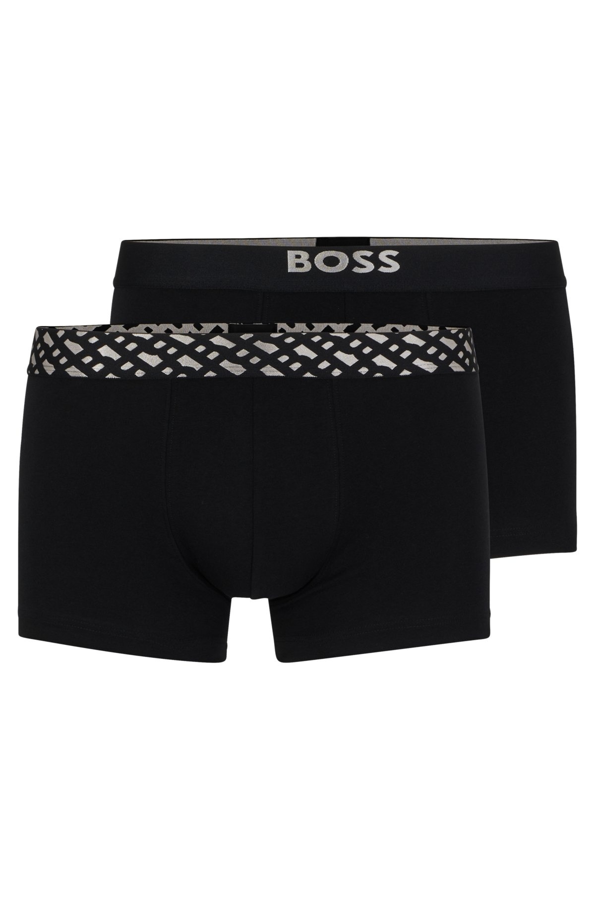 TWO-PACK OF STRETCH-COTTON TRUNKS WITH METALLIC BRANDING - 1