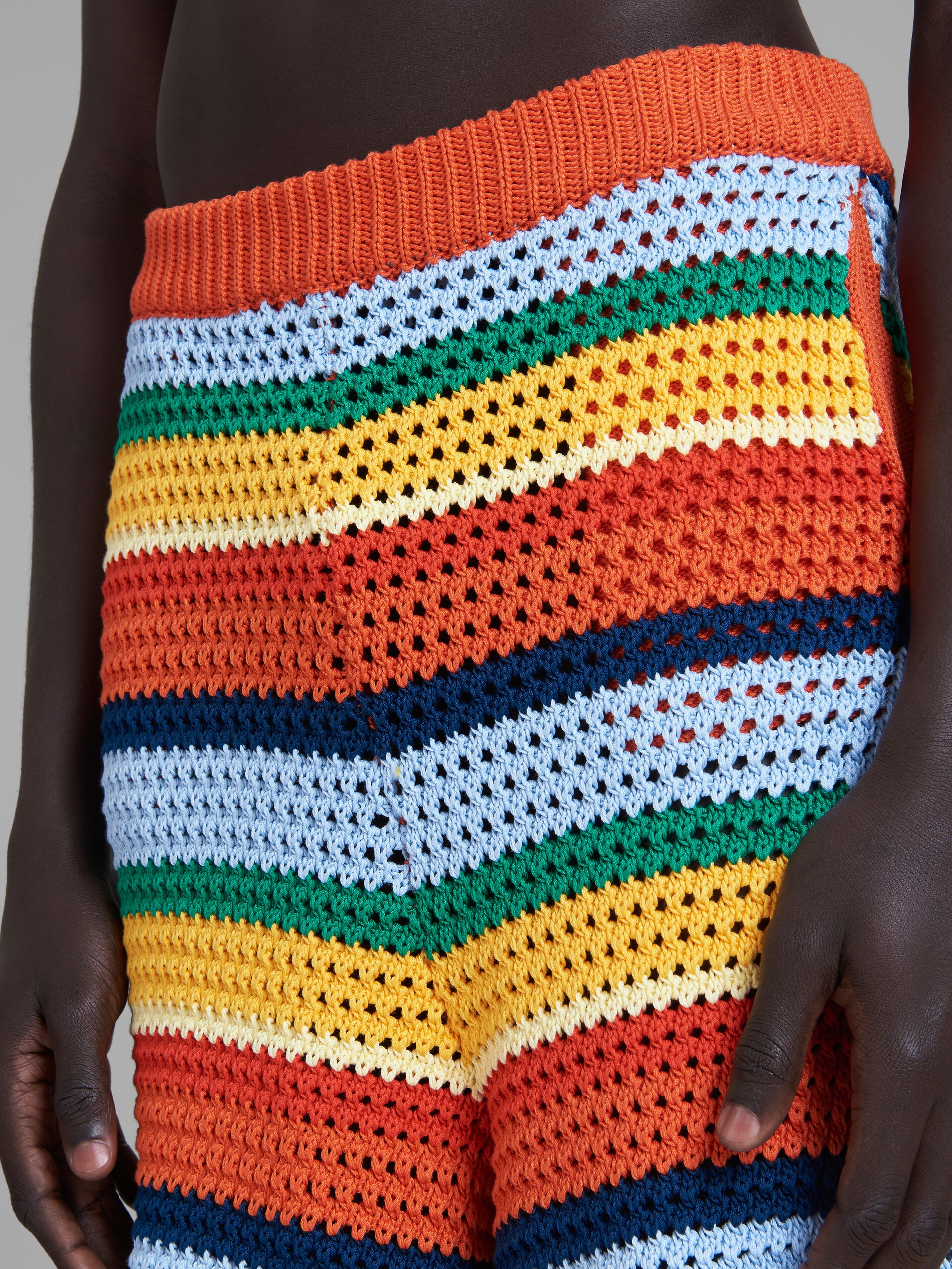 MARNI X NO VACANCY INN - MULTICOLOUR COTTON-KNIT BERMUDA SHORTS - 4