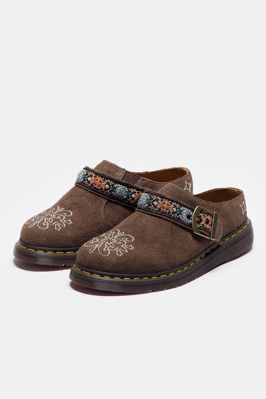 Isham Suede Jacquard Mule in Brown - 3