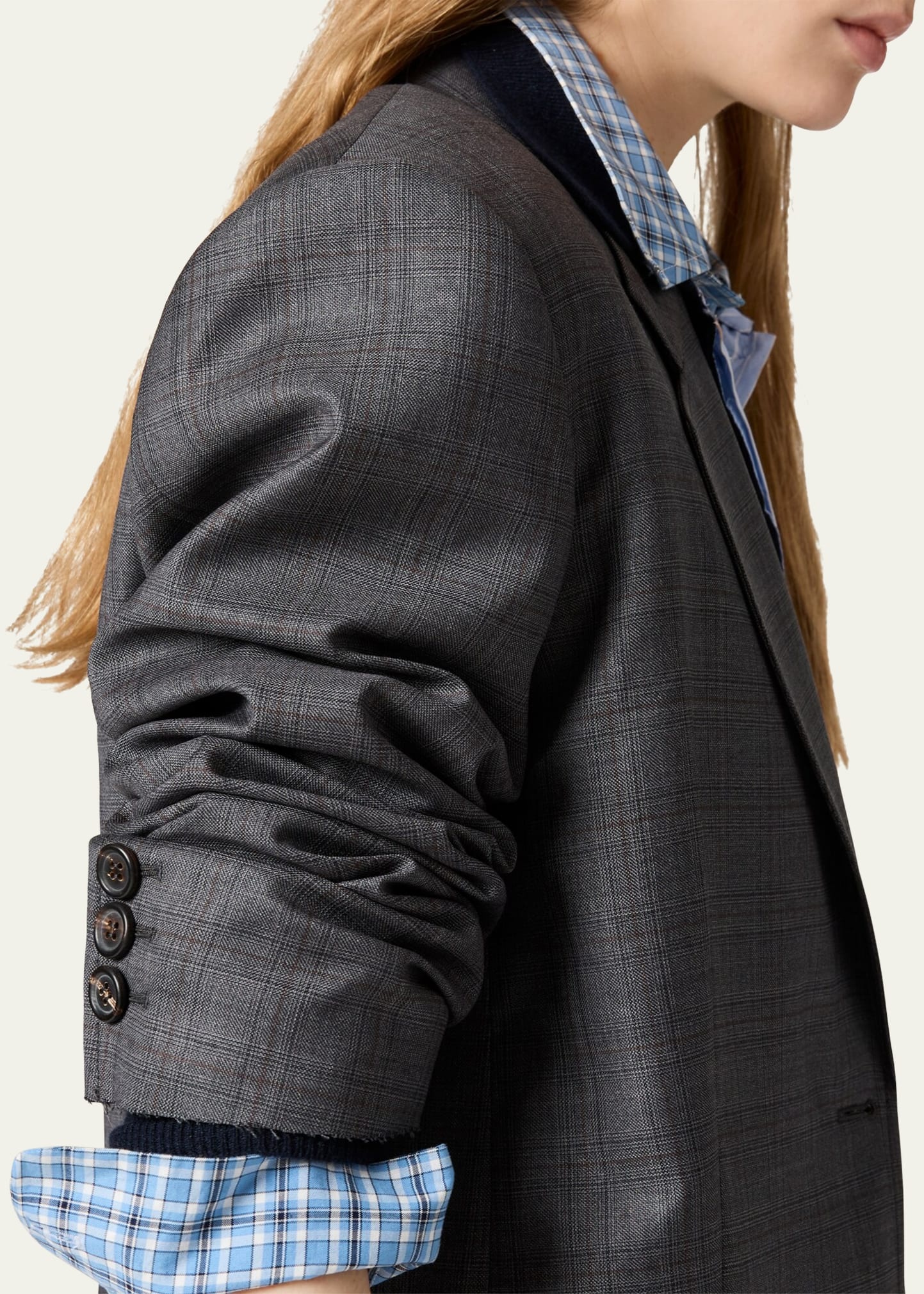 Long-Sleeve Oversized Blazer Jacket - 4