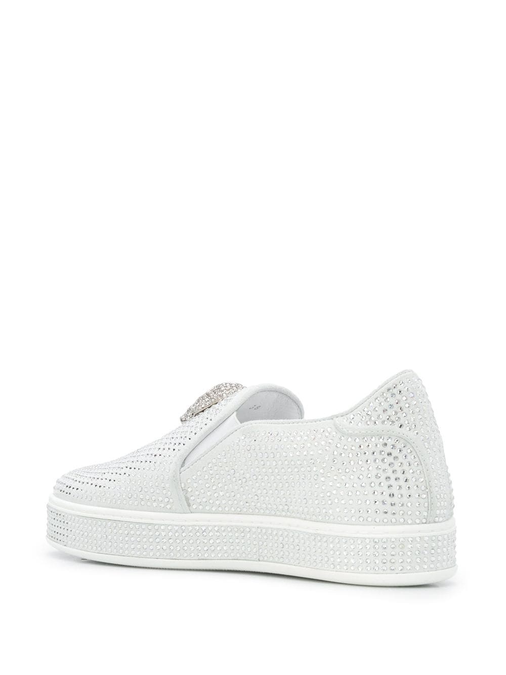 crystal-embellished slip-on sneakers - 3