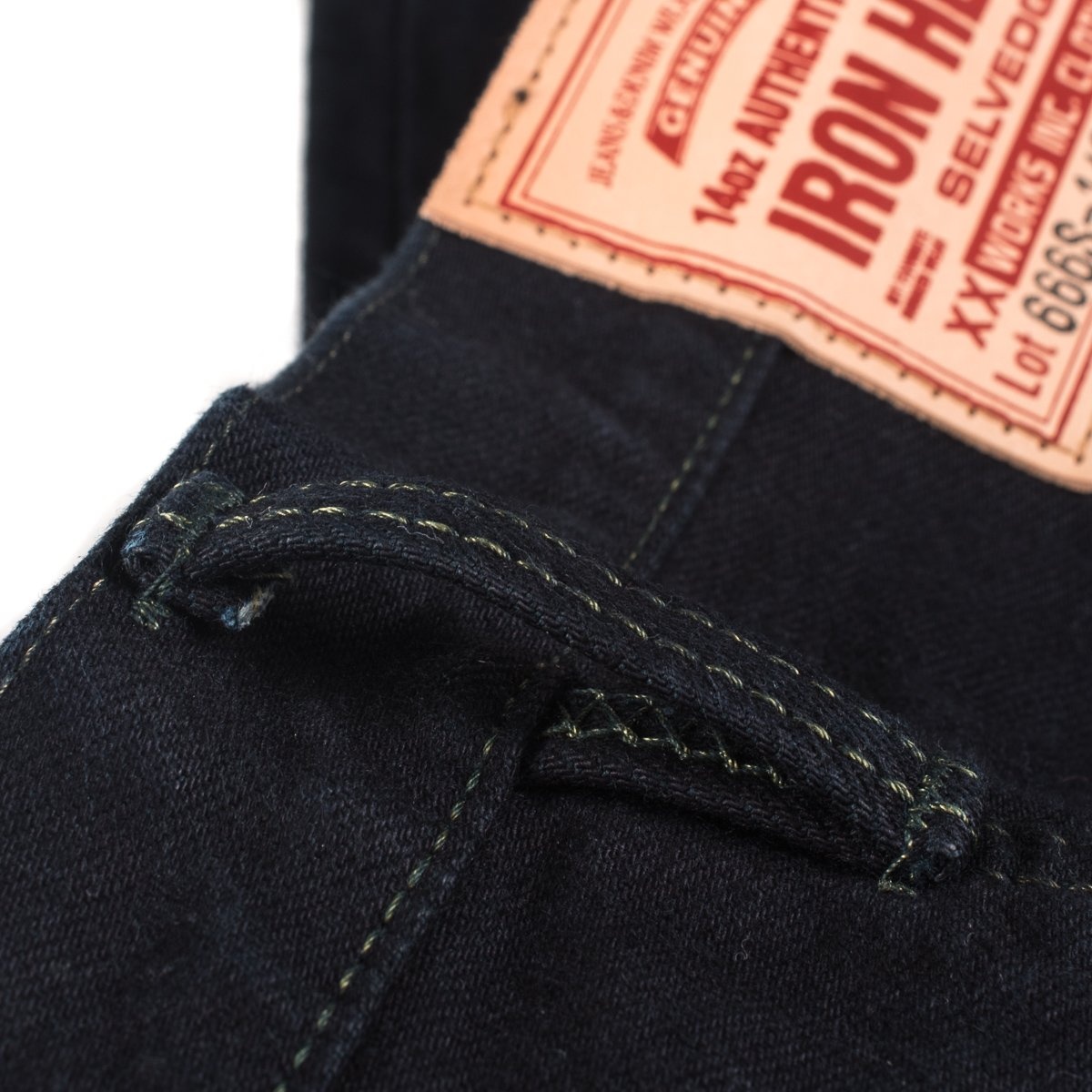IH-666S-142od 14oz Selvedge Denim Slim Straight Cut Jeans - Indigo Overdyed Black - 14