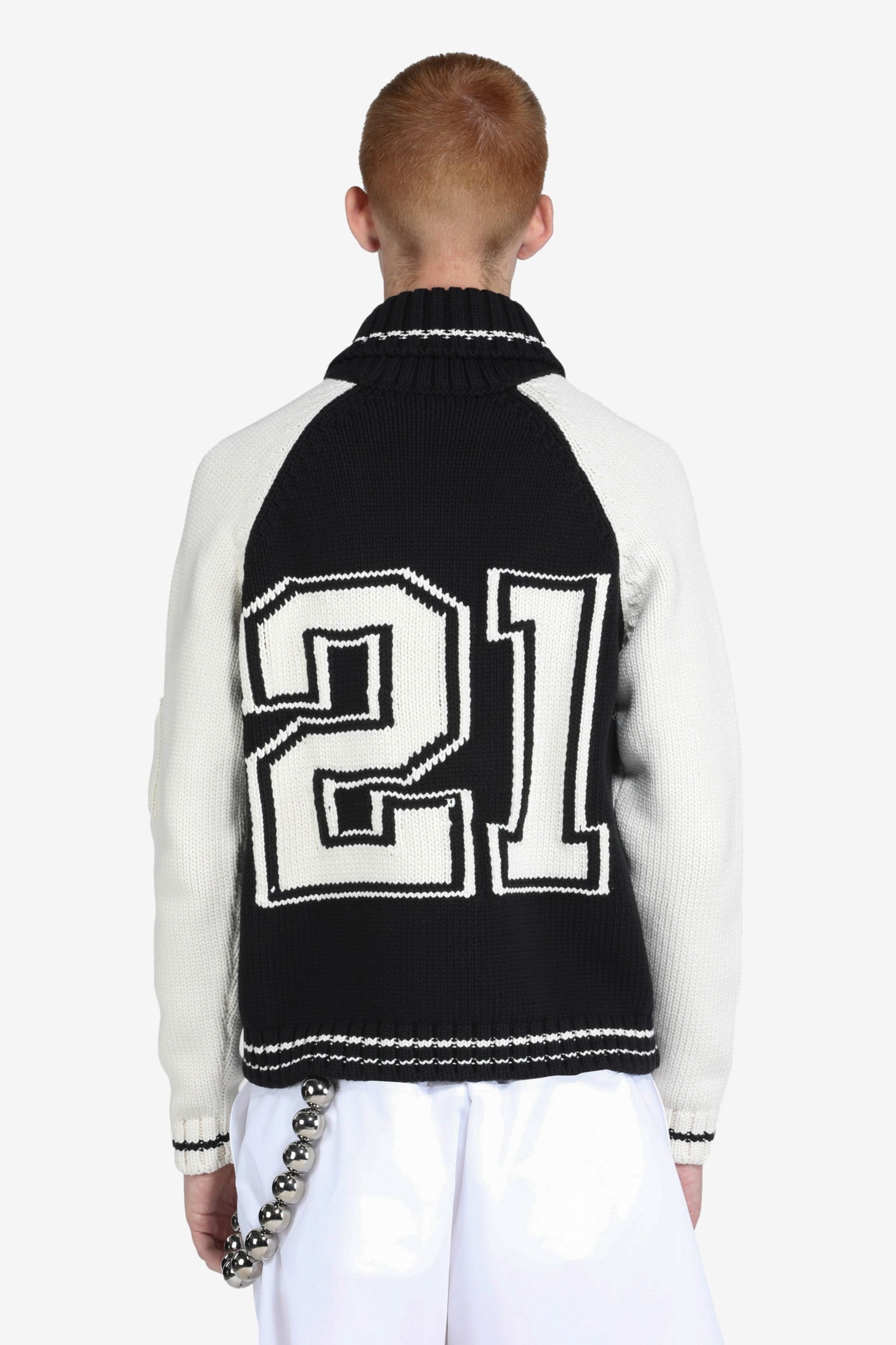 LOGO-INTARSIA CARDIGAN - 2
