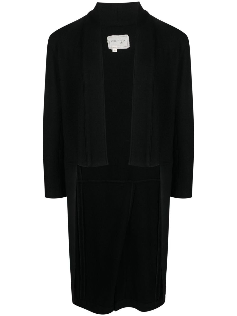 high-low hem wool coat - 1