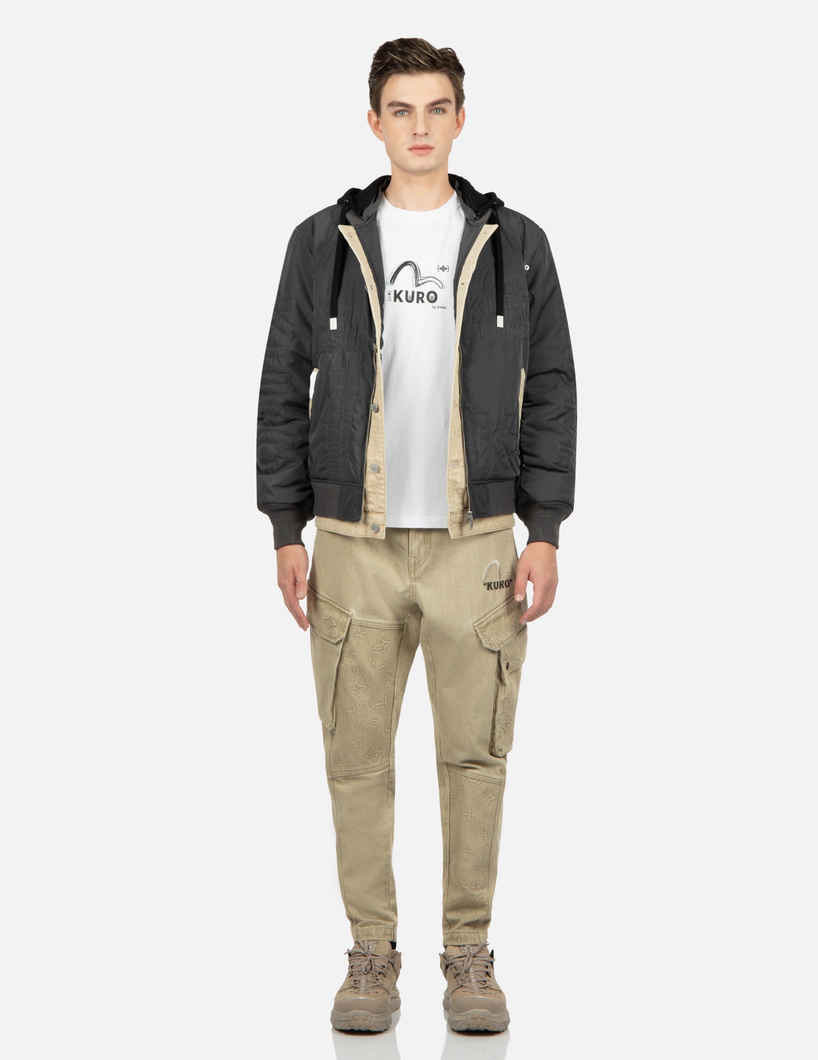 Multi Logo Embroidery Mock 3-in-1 Padded Bomber Jacket - 5