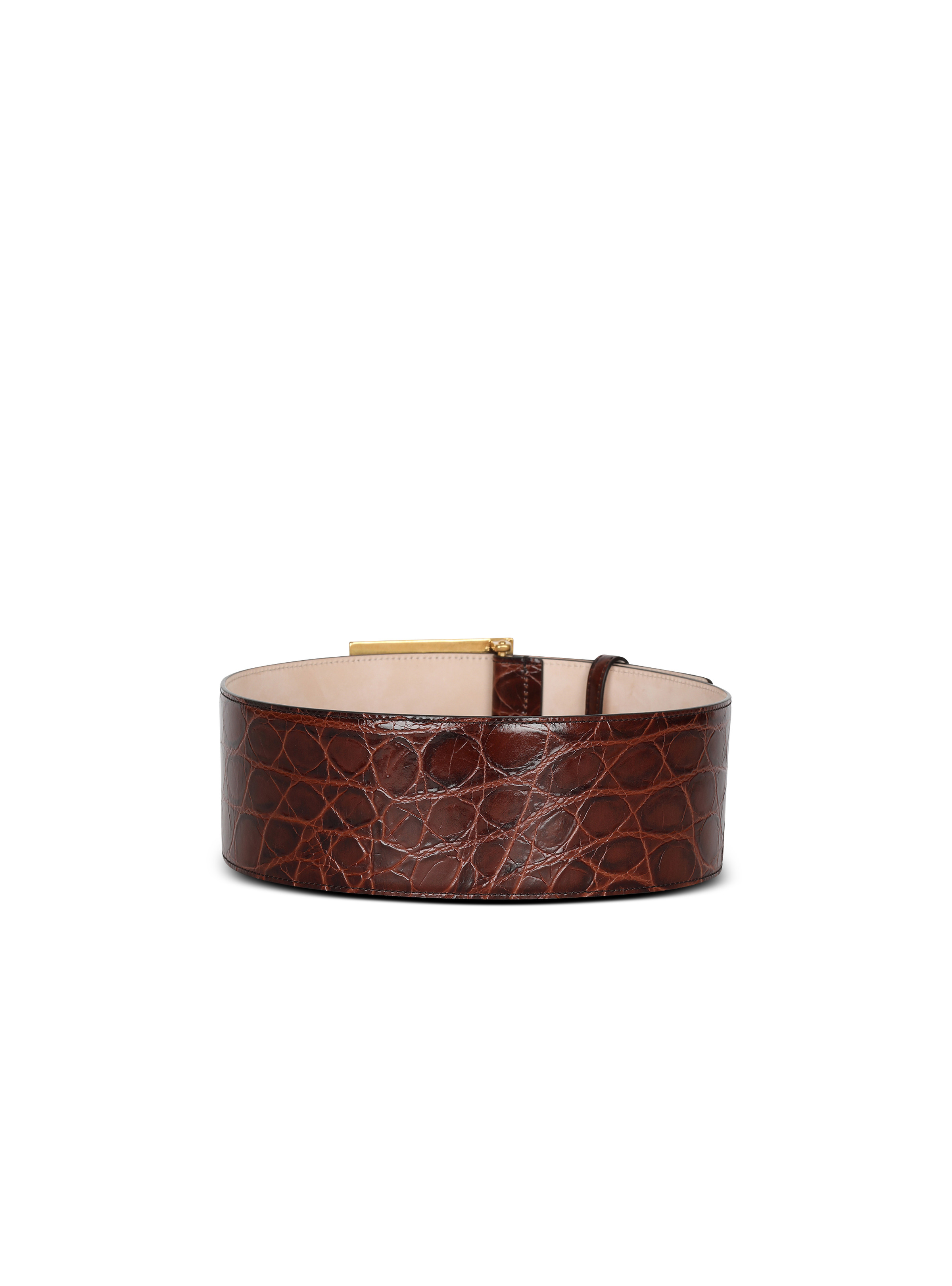P-Belt in crocodile-print leather - 3