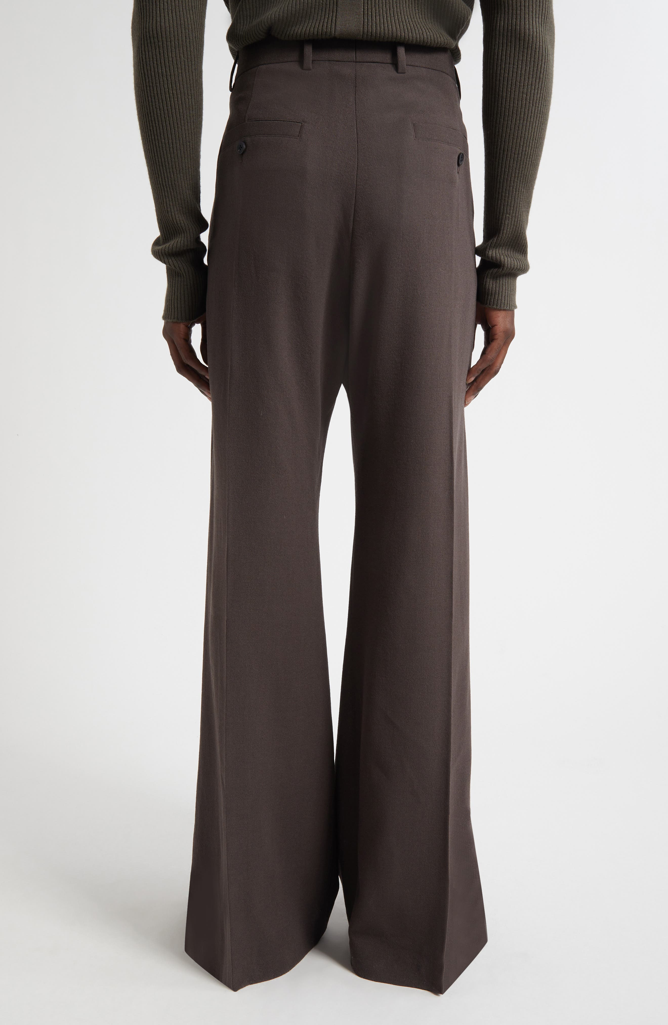 Rick Owens Belas Tailored Wide Leg Pants in Dark Dust at Nordstrom - 3