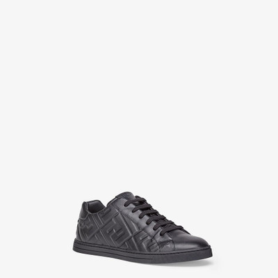 FENDI Black leather low-tops outlook