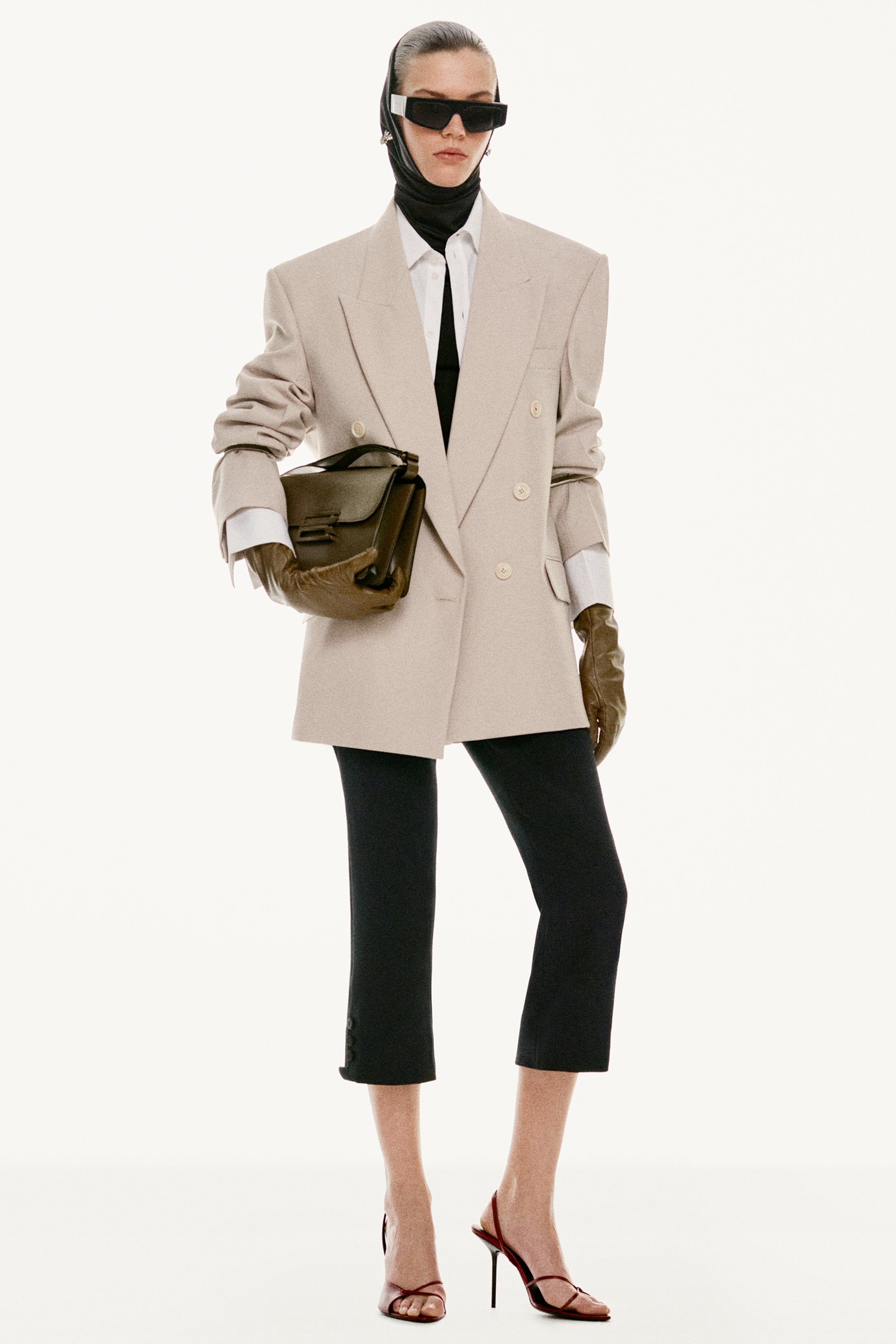 Relaxed Double Breasted Jacket In Pumice - 3