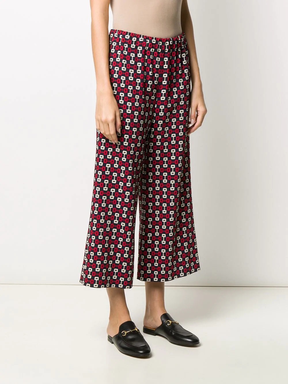 horsebit print culottes - 3