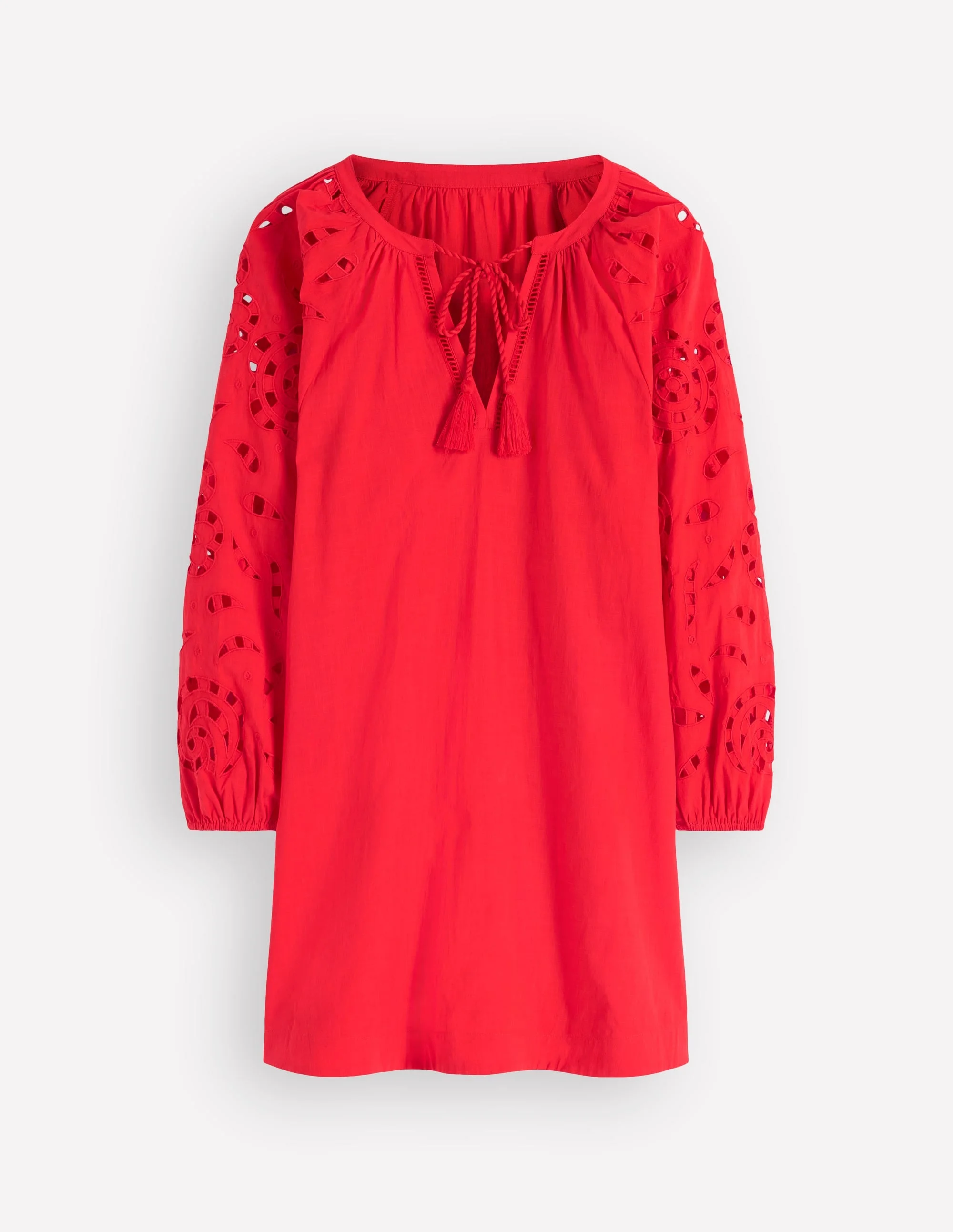 Embroidered Sleeve Kaftan-Red Embroiderie - 1