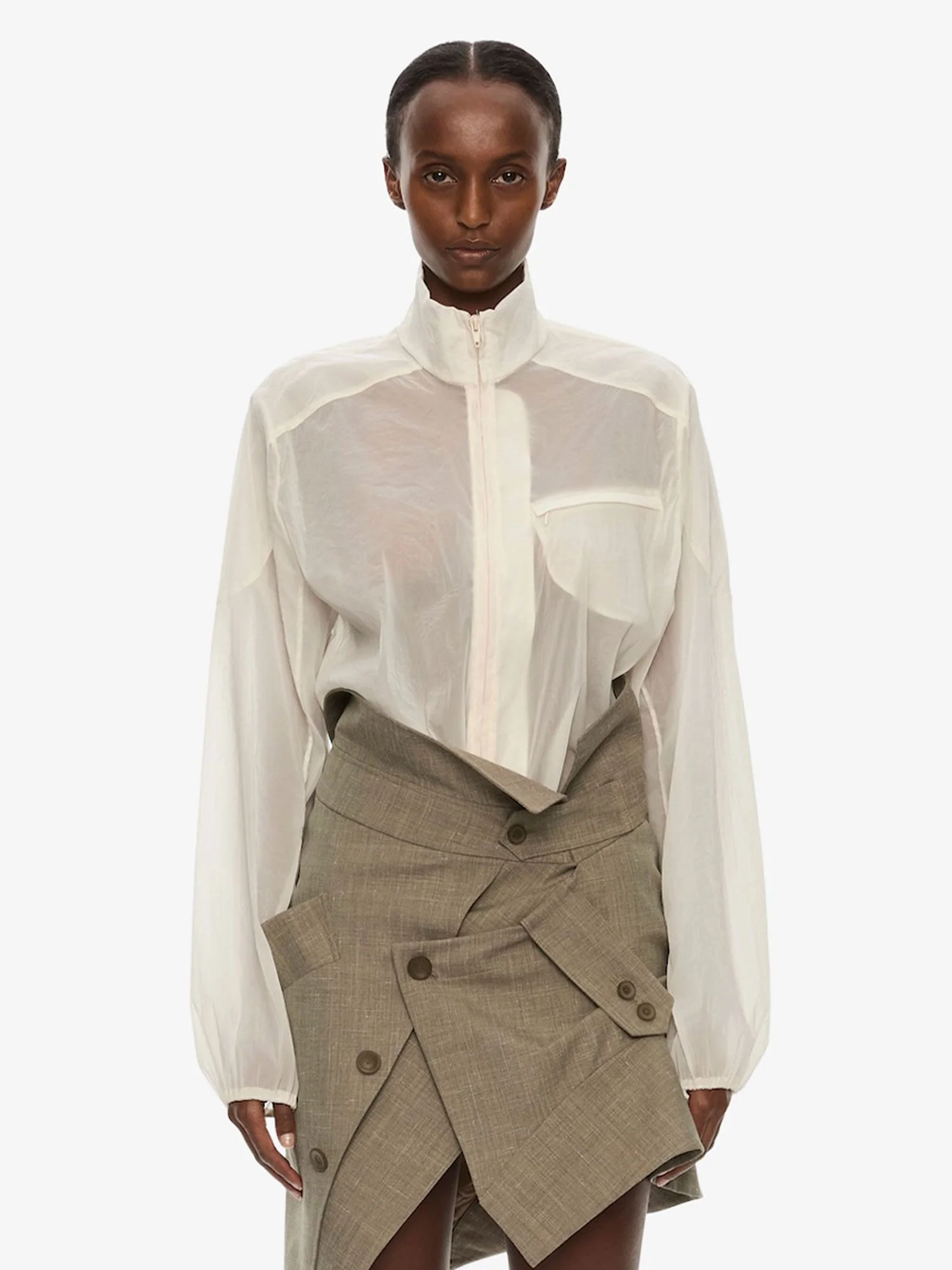 Dannie Lucent Mottled Sheer Bomber - 1