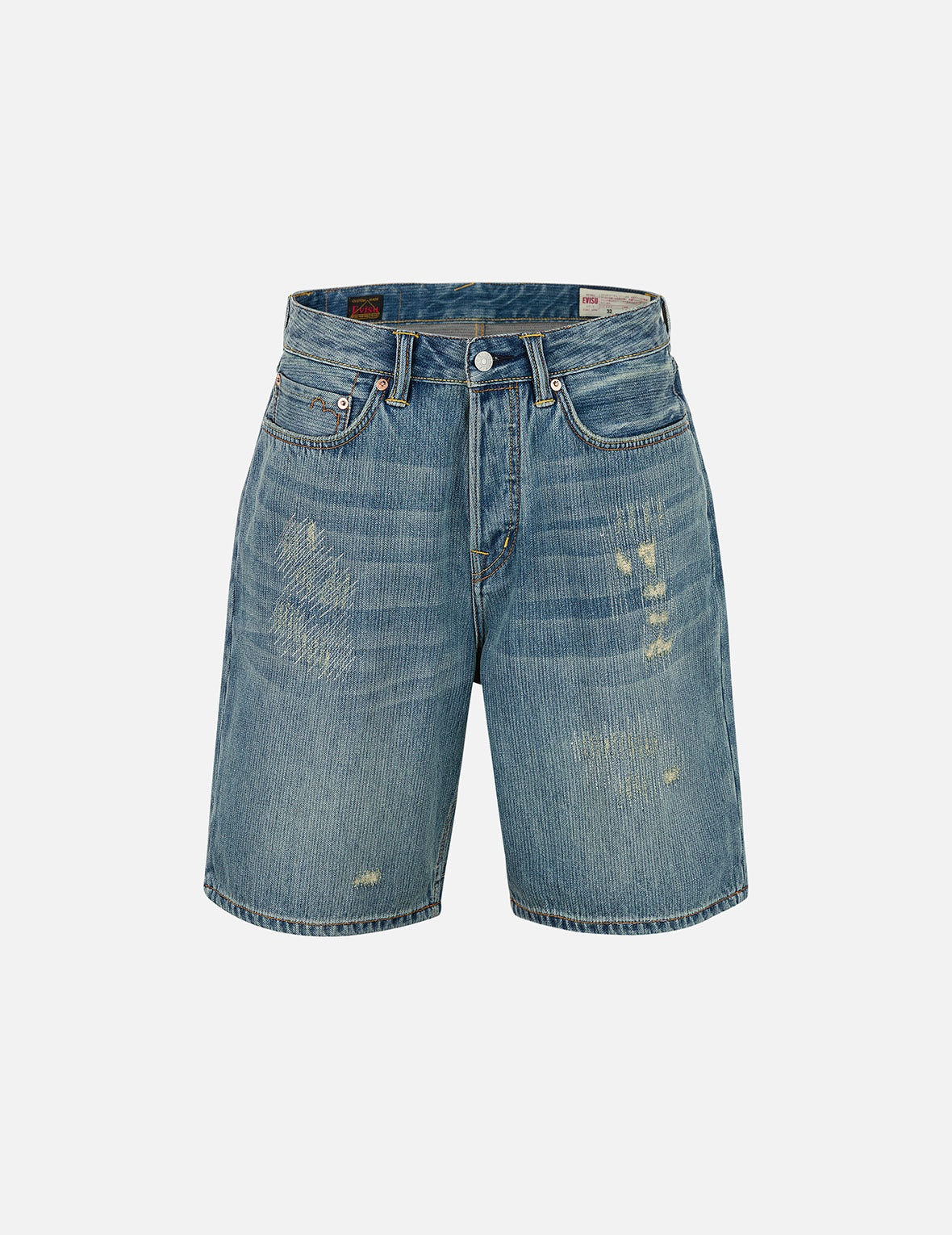 Seagull Print Regular Fit Denim Shorts - 2