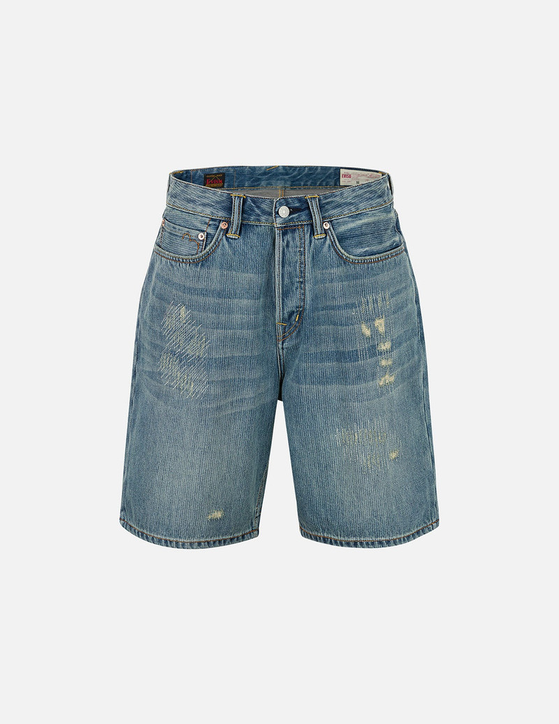 EVISU Seagull Print Regular Fit Denim Shorts outlook