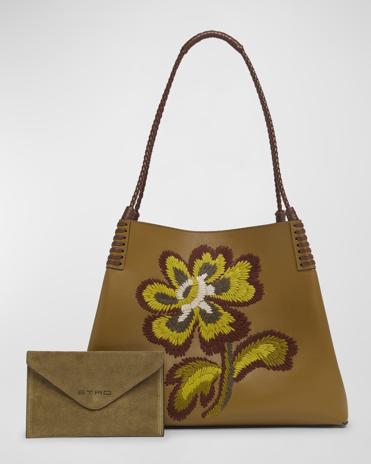 Libra Embroidered Leather Shoulder Bag - 7