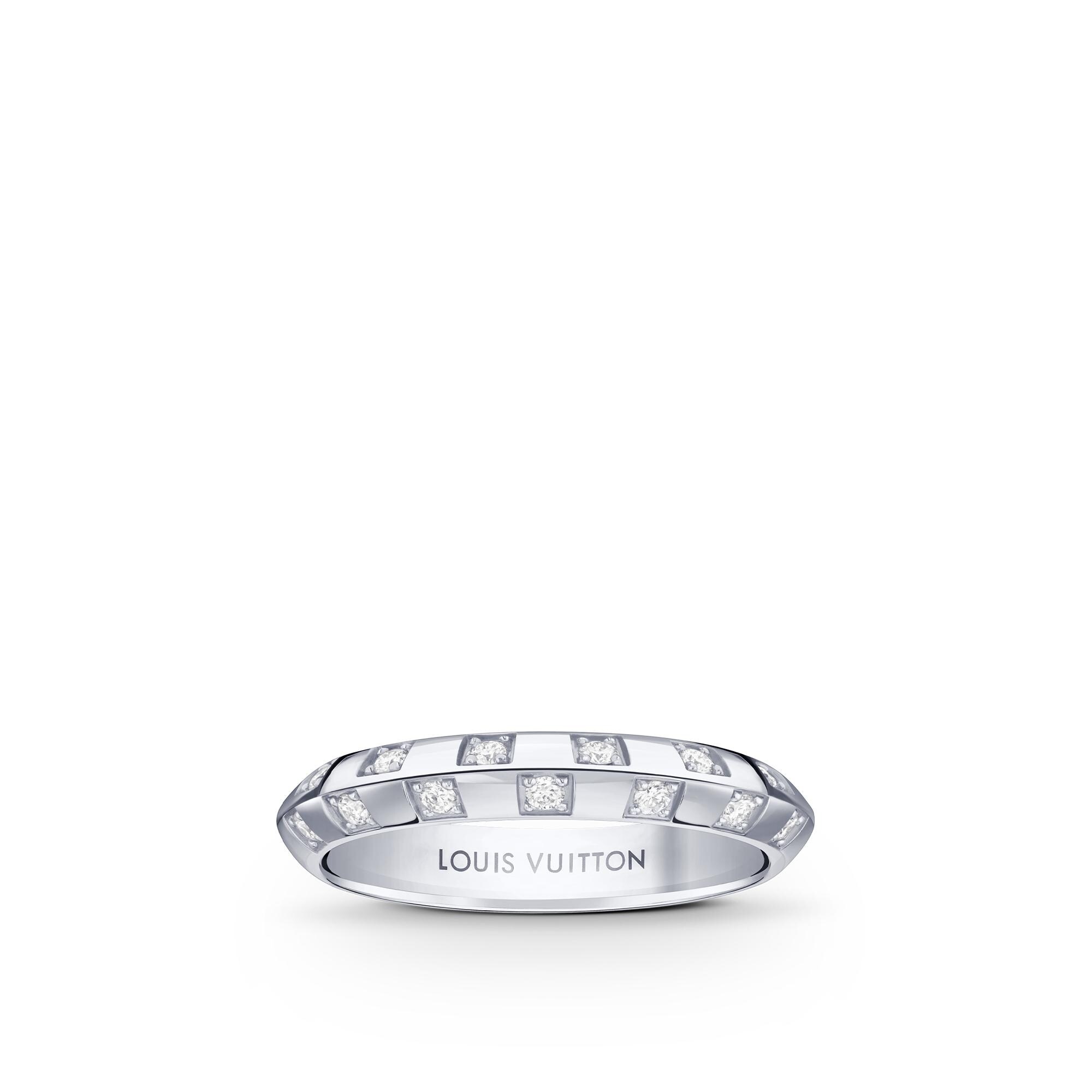 Louis Vuitton Damier Ring, White Gold and diamonds