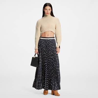 Louis Vuitton Stripe Accent Monogram Pleated Skirt outlook