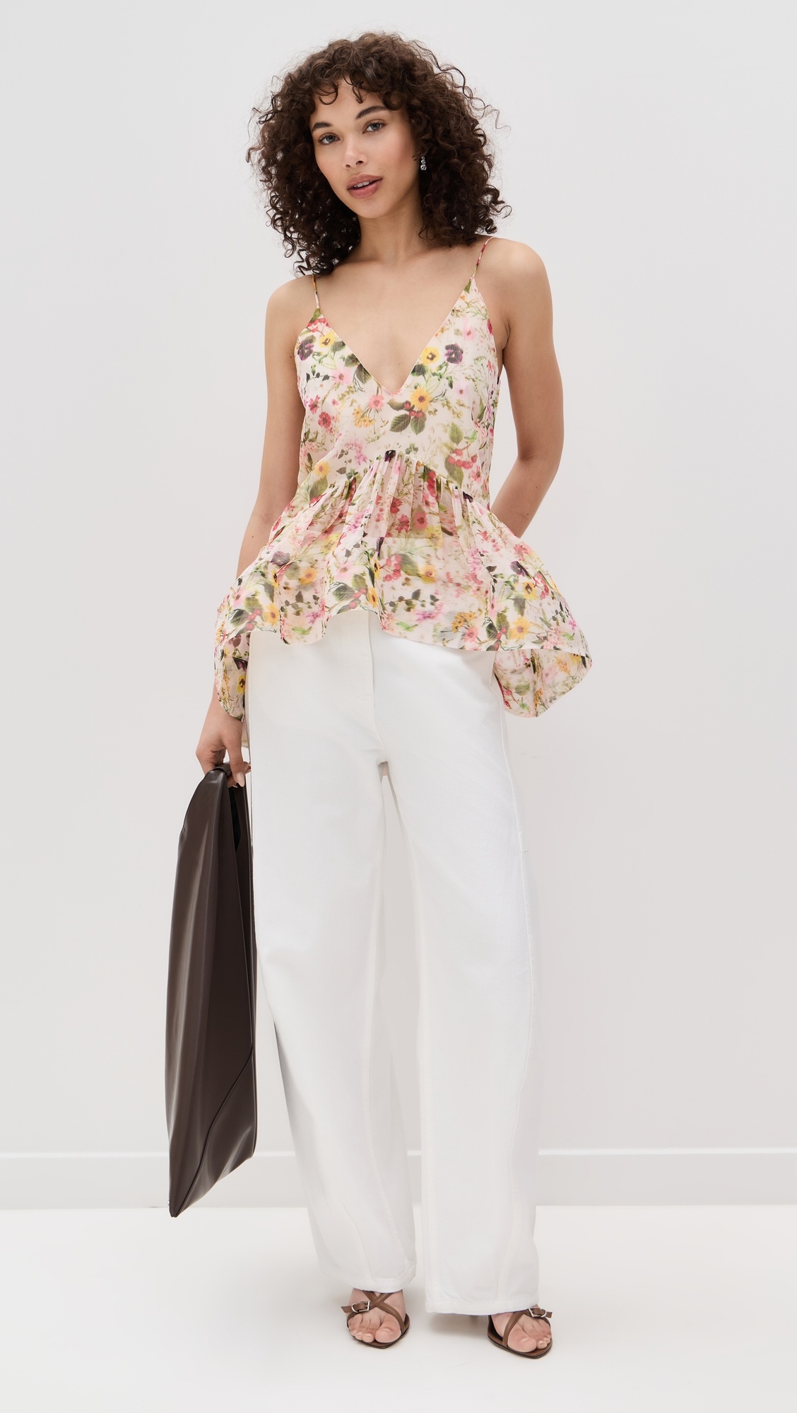Printed Chiffon Strappy Top - 4