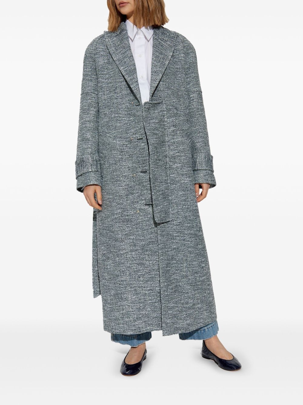 raglan-sleeve single-breasted coat - 3