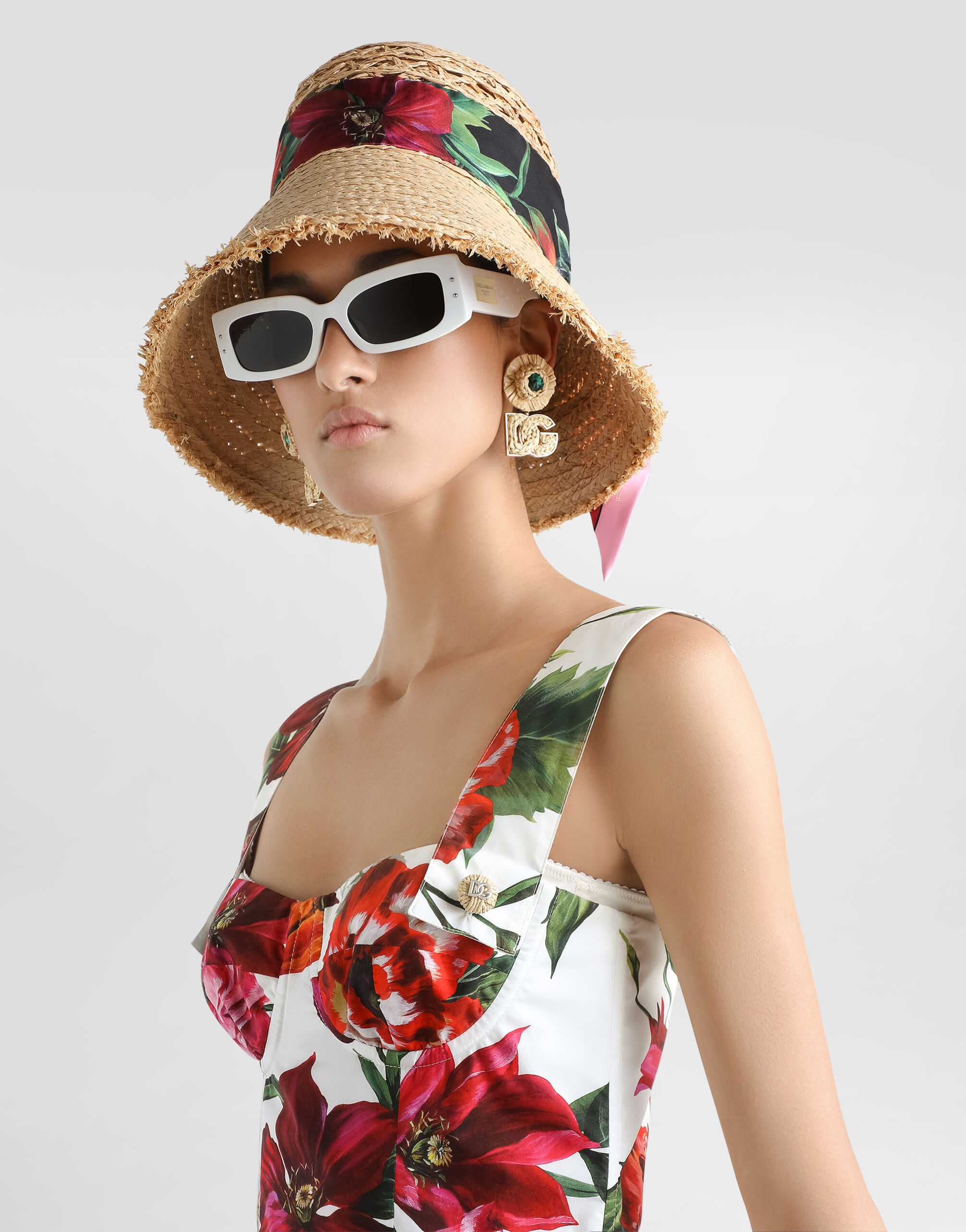 Flower-print poplin top - 4