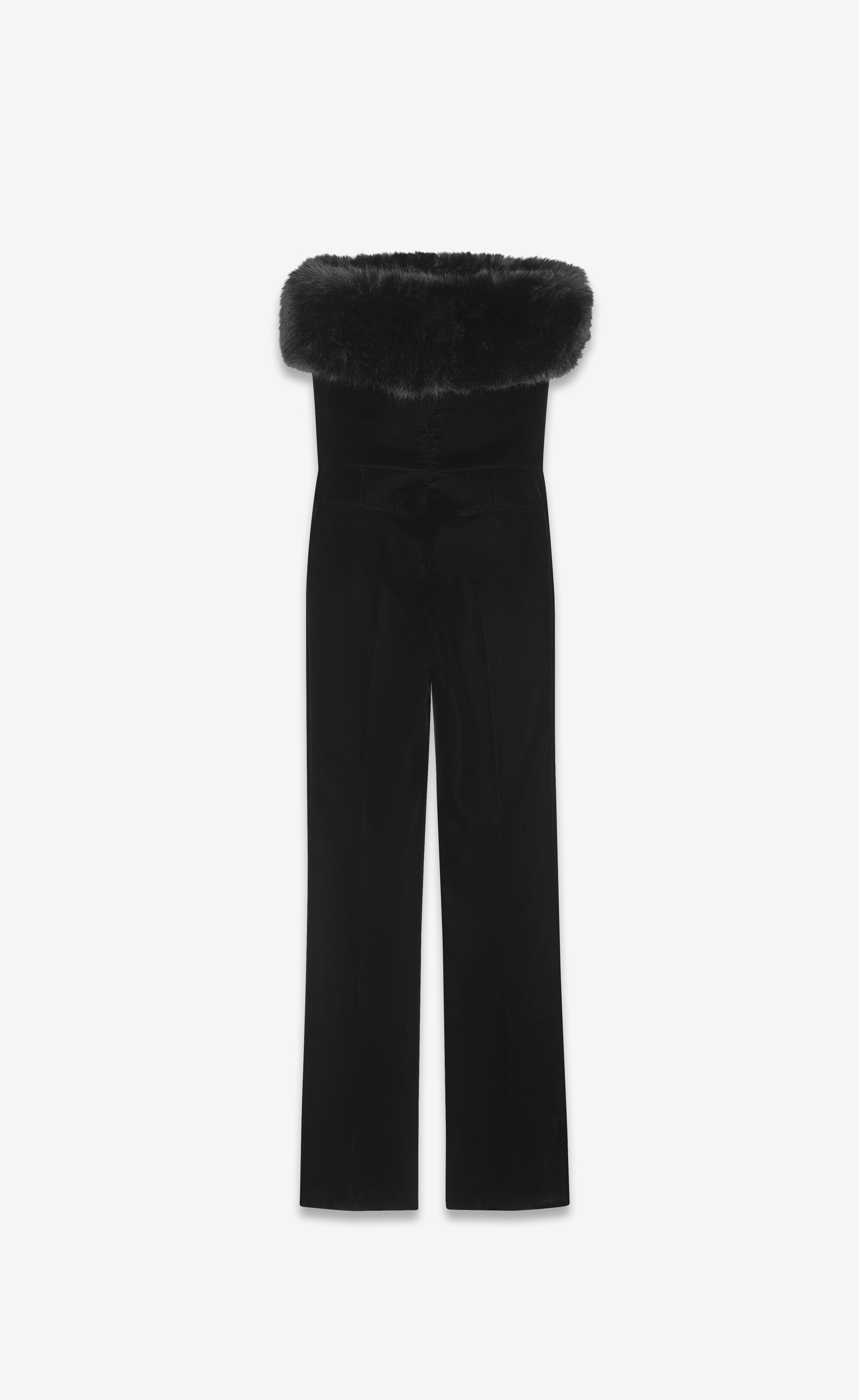 strapless jumpsuit in cupro velvet - 3
